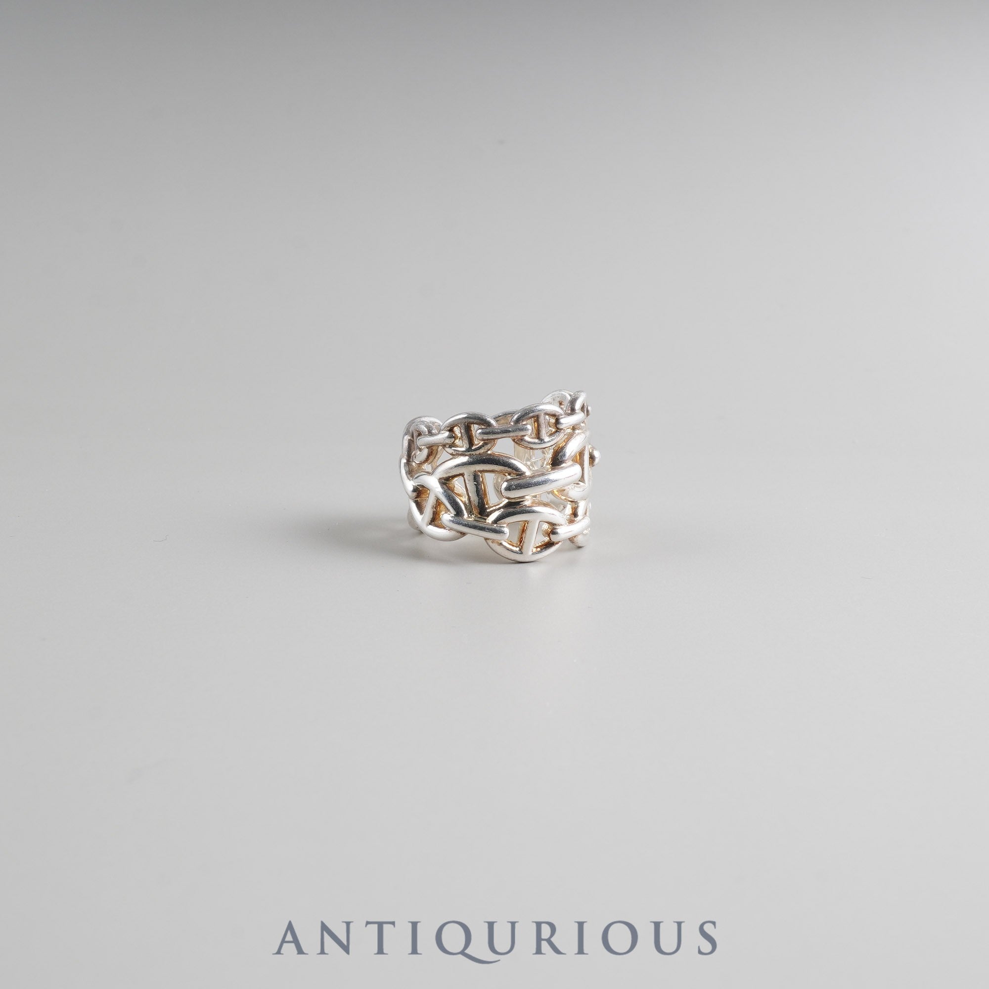 Hermes Chaine d'Ancre Enchaine GM Ring, Sterling Silver #55, Box, 22nd Anniversary