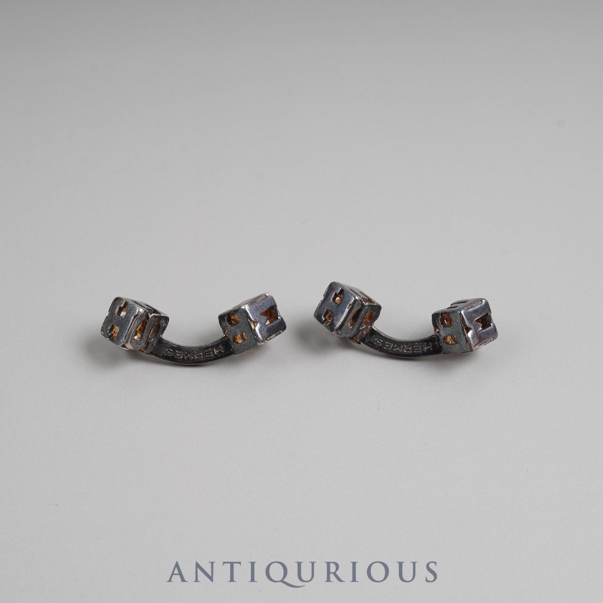 Hermes Cufflinks Cube SV925 Box