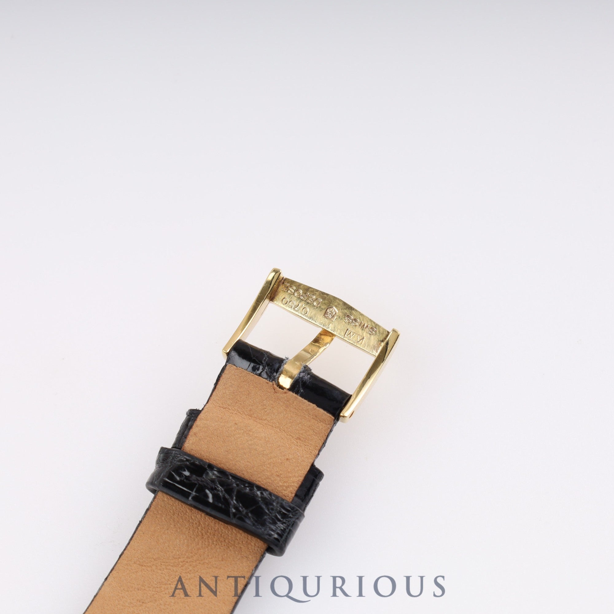 オーデマ・ピゲ オクタゴンケース 手巻き Cal.K2001/1A YG 革 純正尾錠(750)ブラック文字盤 箱