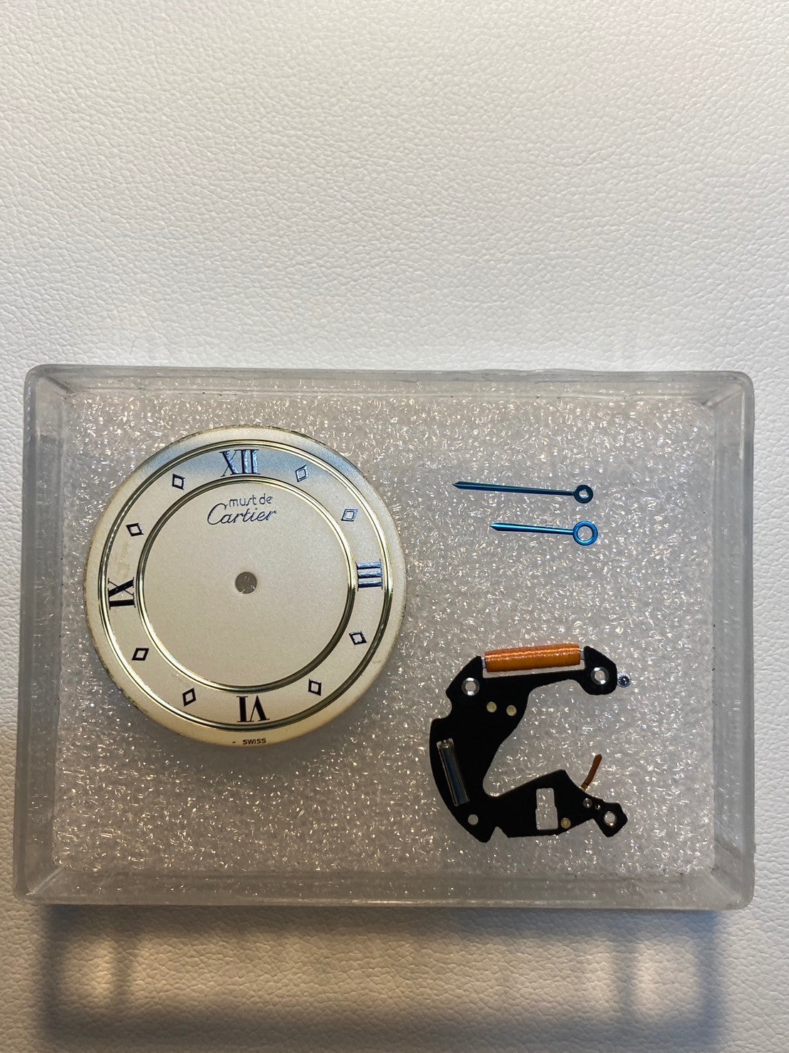 Cartier Must VLC Vendome LM 590003 Quartz Cal.690 SV925 Leather Genuine Buckle (GP) Ivory Dial Overhauled