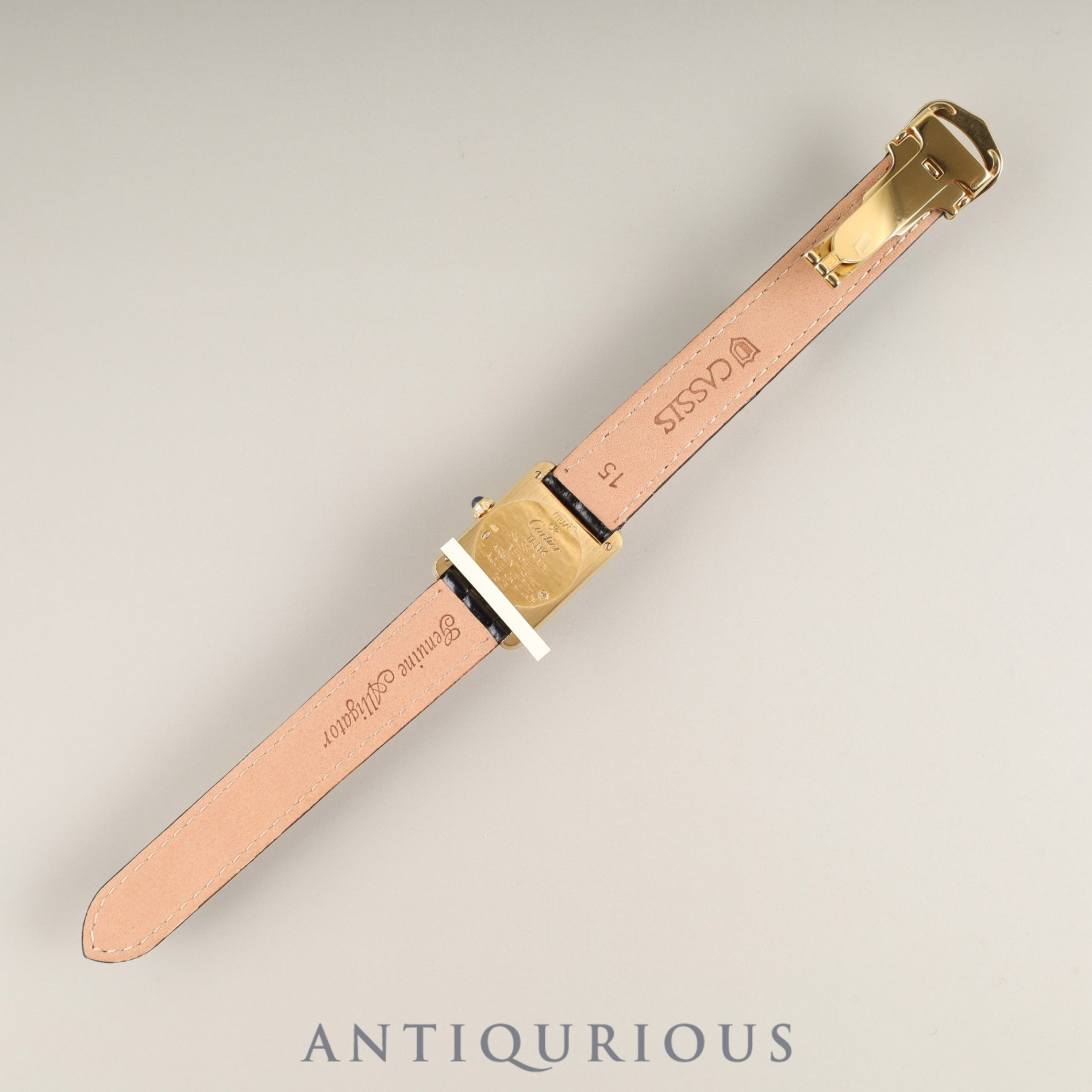 Cartier Must Tank SM W1003154 / 1613 Quartz Cal.057 SV925 Leather Genuine D-buckle (GP) Ivory Roman Dial Box Booklet Warranty (1997) Overhauled