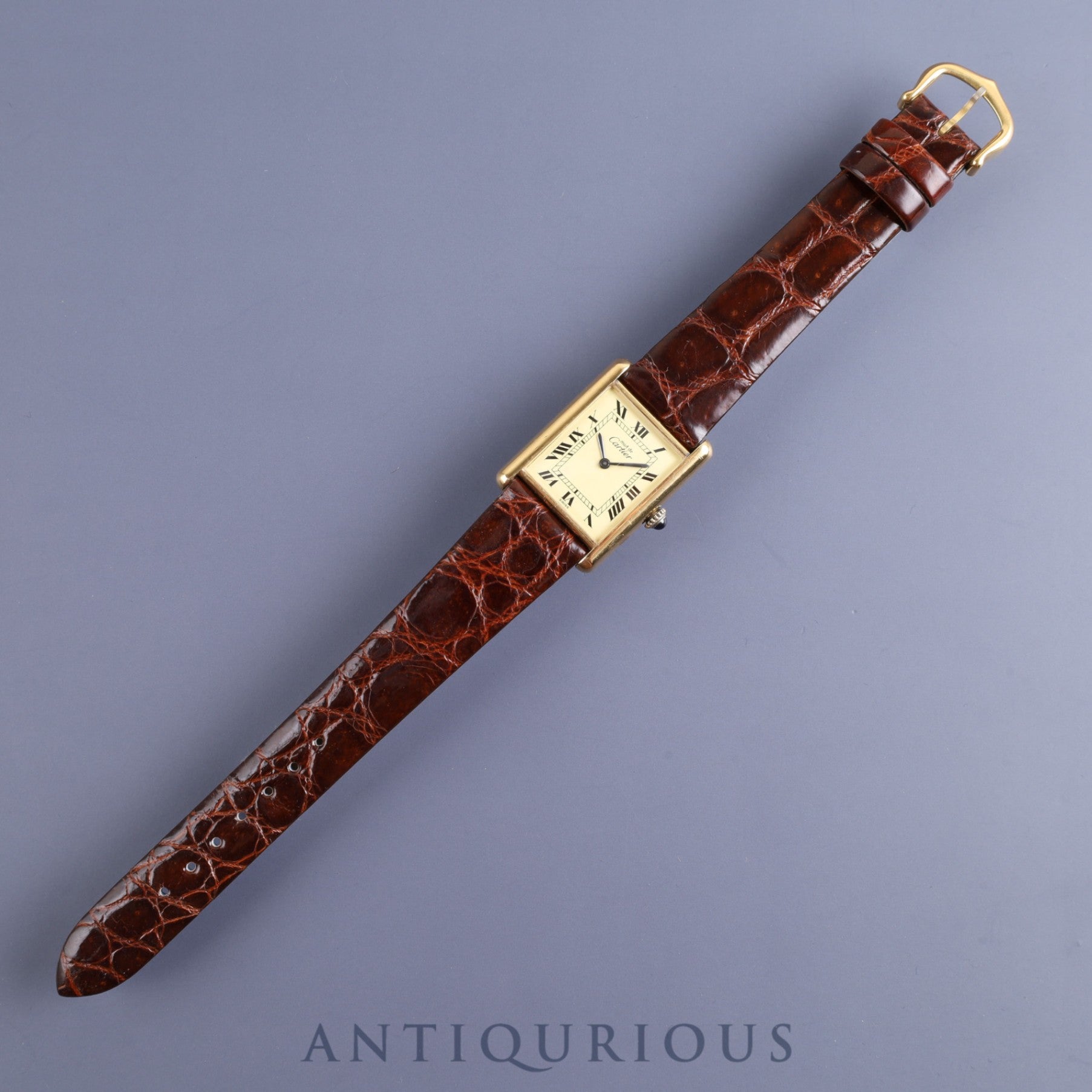 Cartier Must Tank LM Manual winding Cal.78-1 925 Leather Genuine buckle (GP) Ivory Roman dial Overhauled