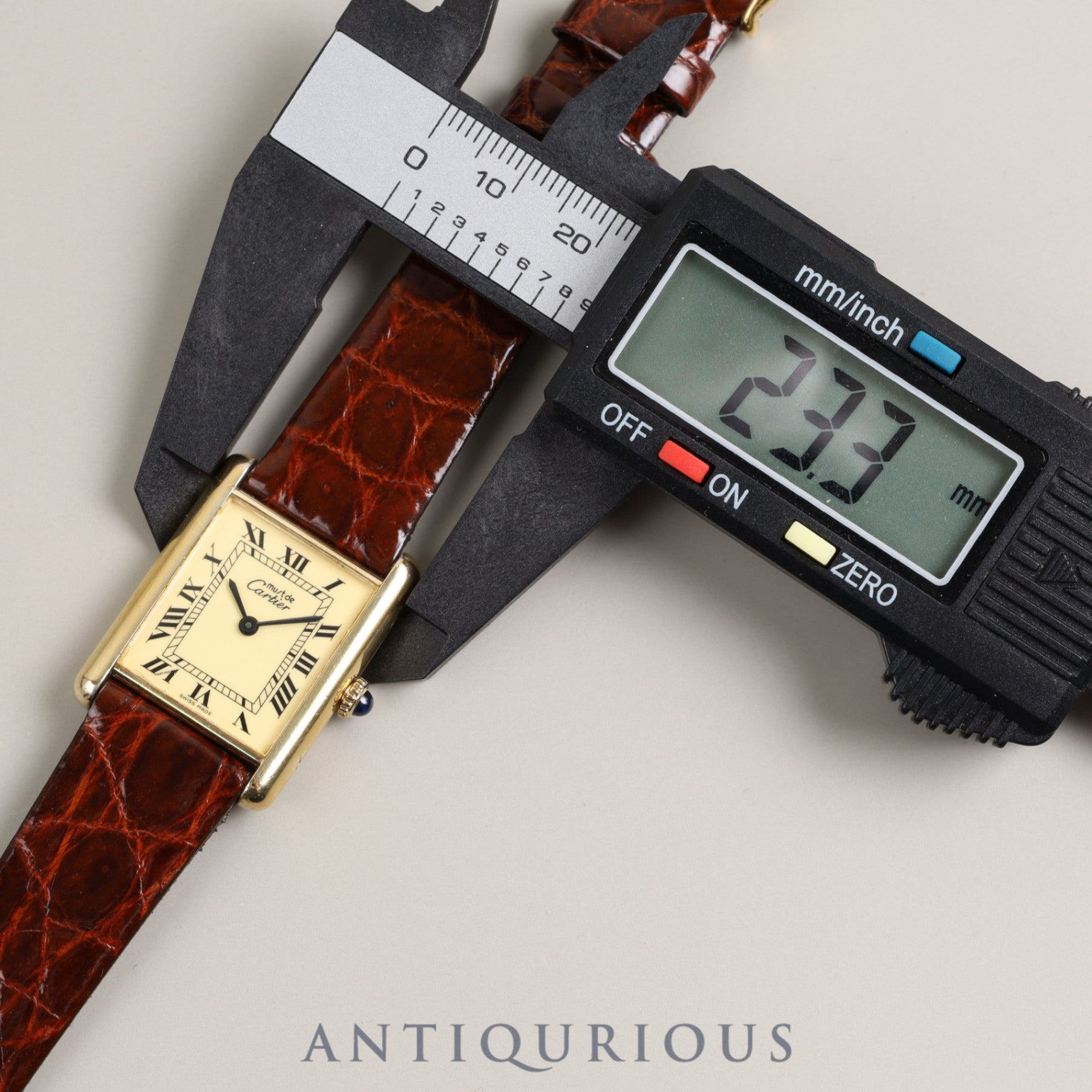 Cartier Must Tank LM Manual winding SV925 Leather Genuine buckle (GP) Ivory dial Complete service completed at Cartier boutique