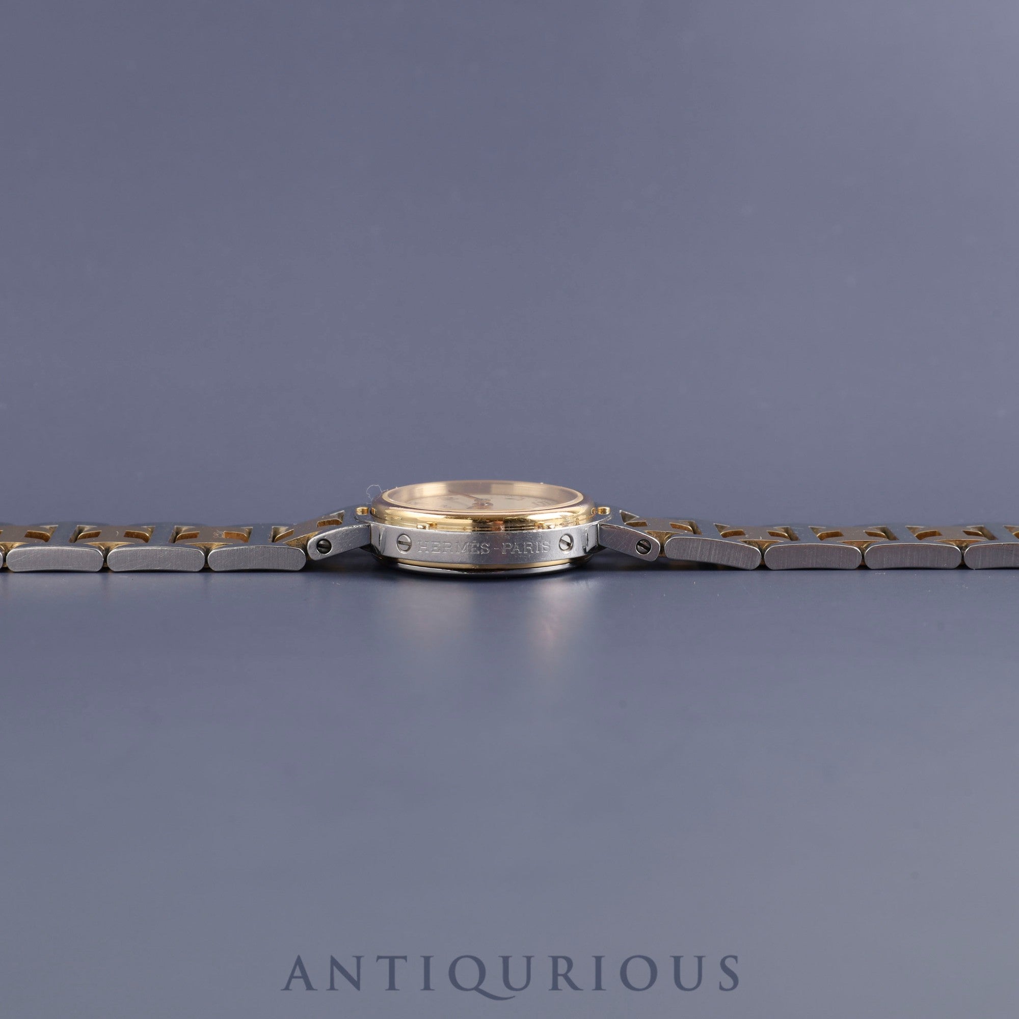 エルメス クリッパー 51.03 CL4.210 クォーツ SS アイボリー文字盤 箱 オーバーホール済み