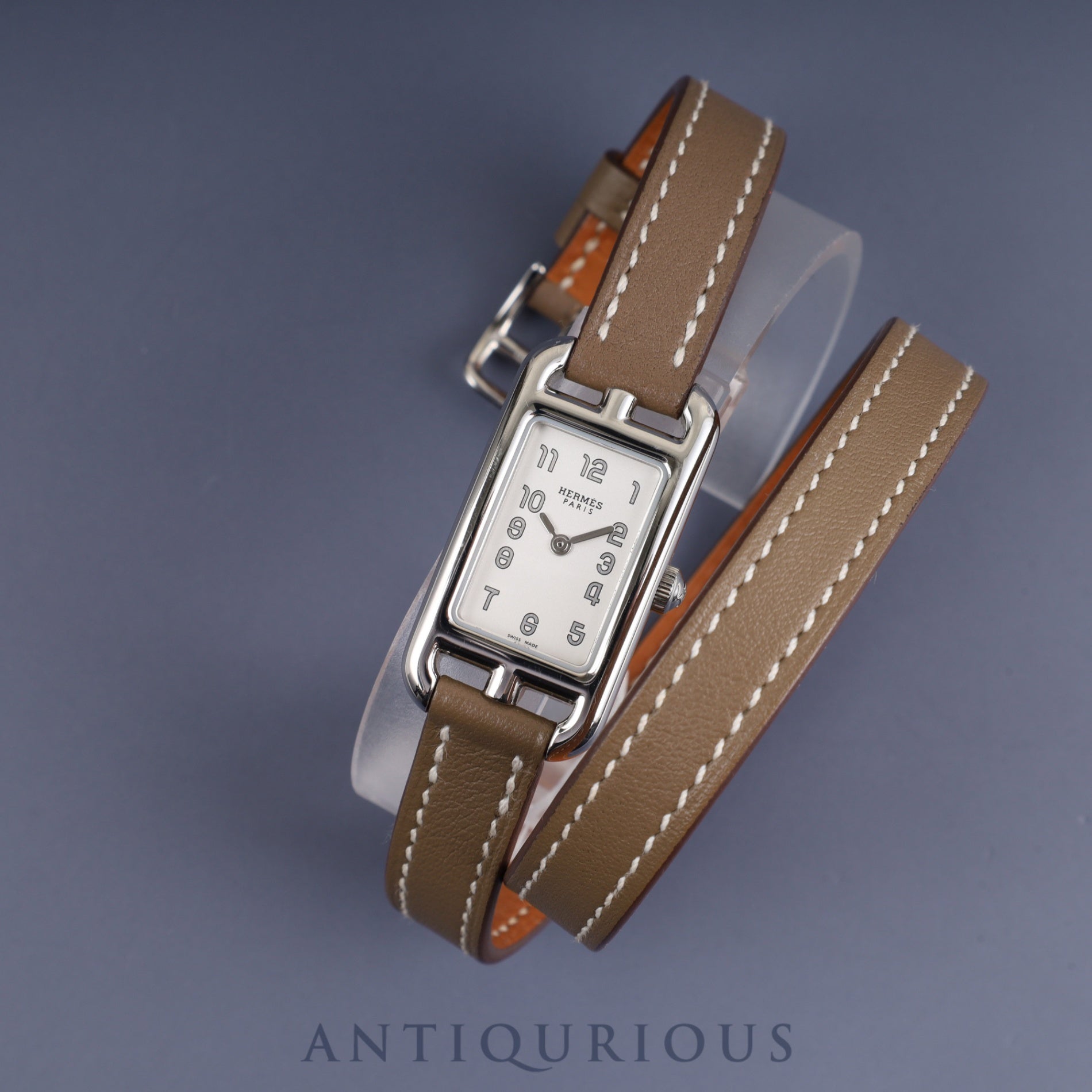 Hermes Nantucket NA2.110 / W044982WW00 Quartz Cal.280.002 SS Genuine leather strap (Z engraved: 2021) Genuine buckle (SS) Silver dial Box Booklet Warranty card (2021, personal name included) Overhauled