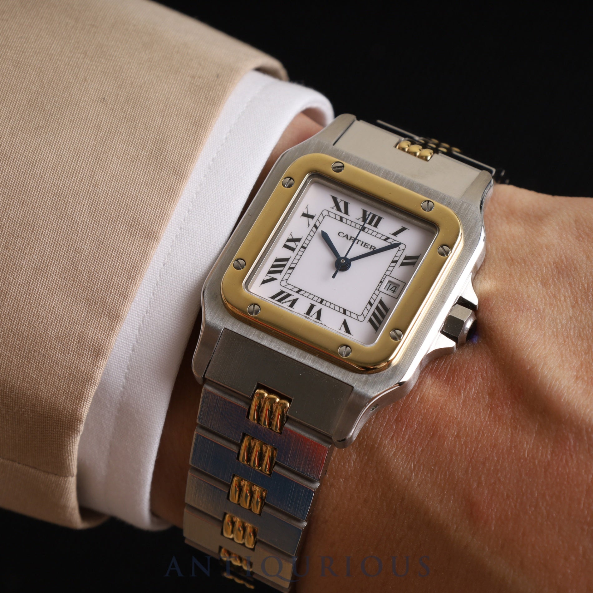 カルティエ サントス ガルベ LM 2961 自動巻き SS/YG SS/YG ホワイトローマン文字盤 カルティエブティックにてコンプリートサービス(フルメンテナンス)済み