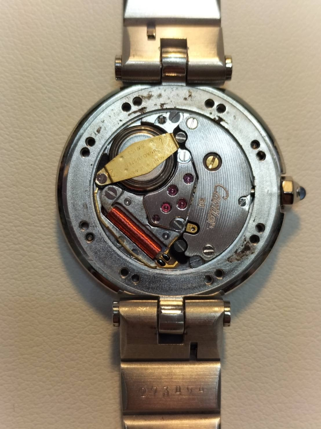 Cartier Santos Vendome SM 8192 Quartz Cal.81 SS SS Ghost (Gray) Dial Overhauled