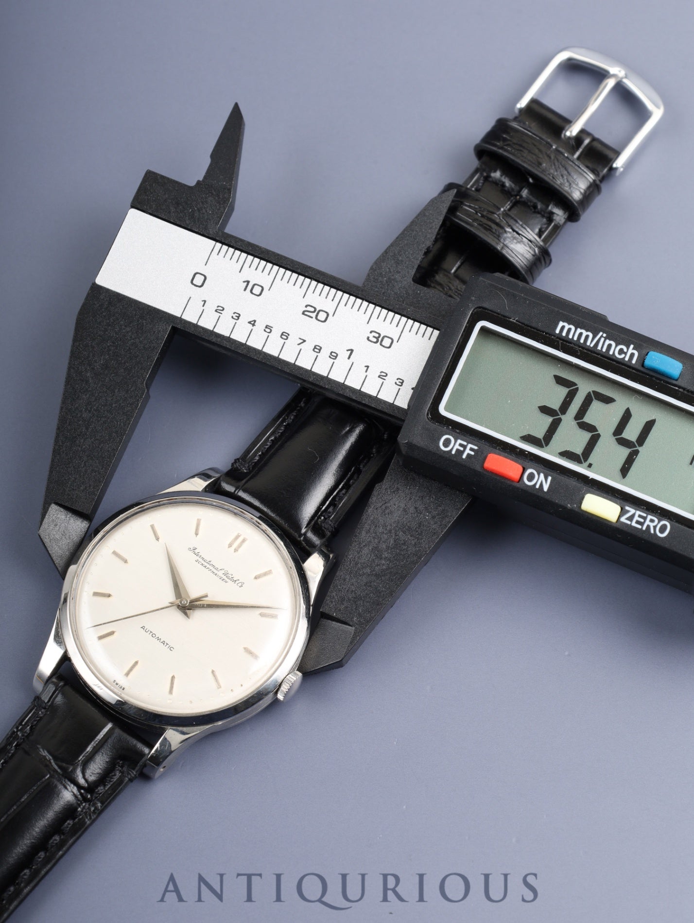 IWC オールドインター ラウンド 自動巻き Cal.C.853 SS 革 社外ピンバックル(SS)シルバー文字盤 オーバーホール済み アイダブリュシー