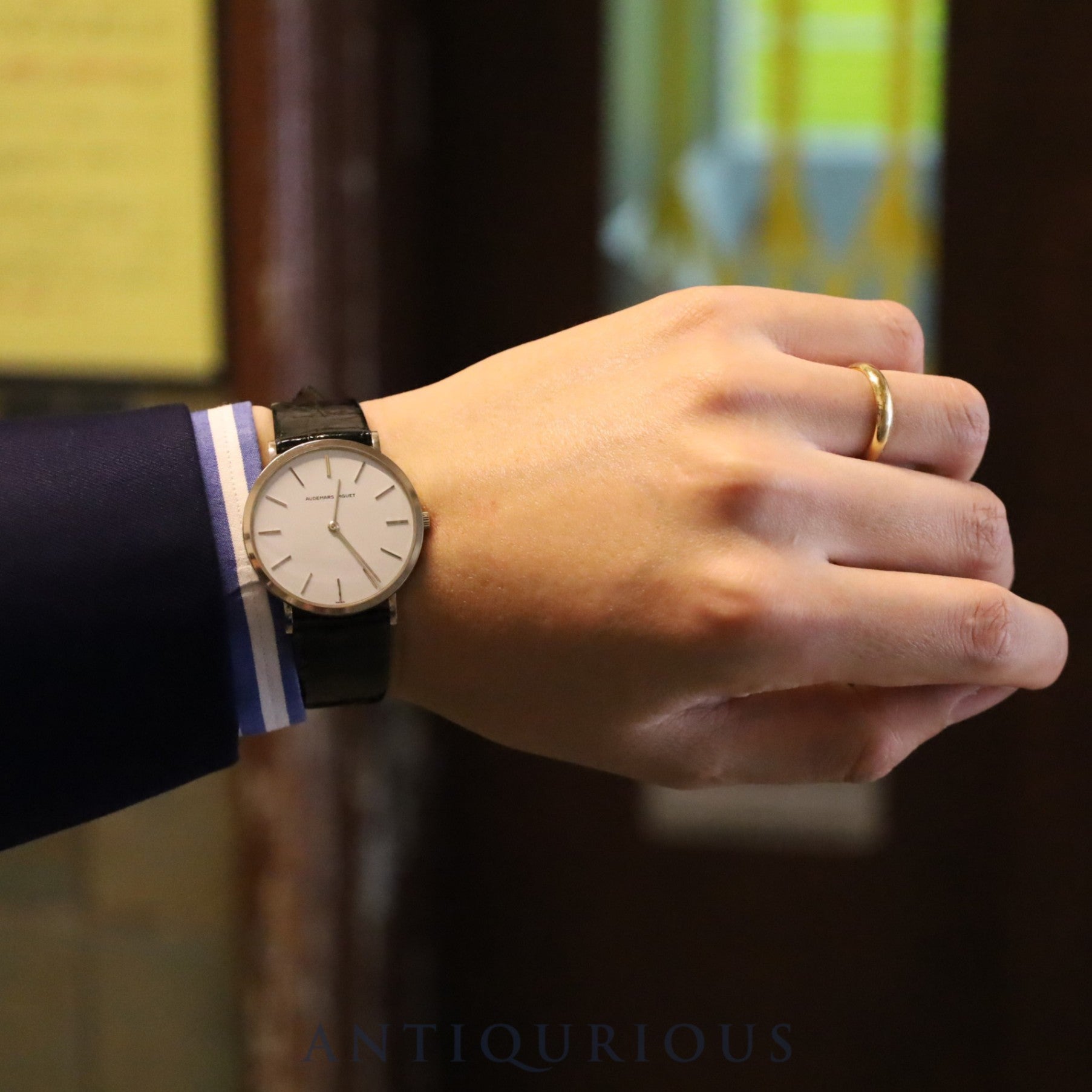 Audemars Piguet Extra Flat Hand-wound Cal.2090 750 Leather Genuine Buckle (750) White Dial 33.3mm 1976-1979