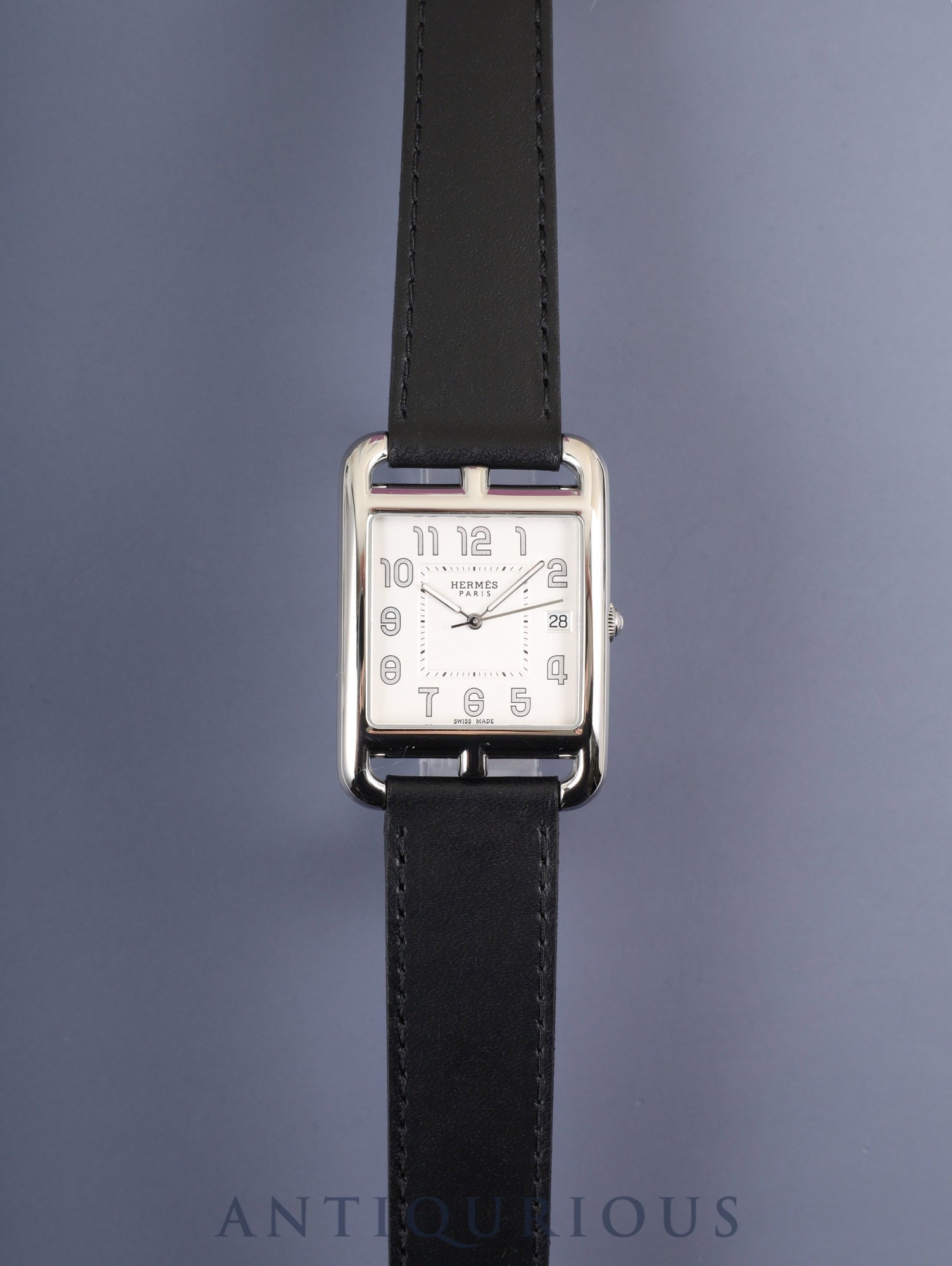 エルメス ケープコッド W055346WW00 / CC1.810 クォーツ SS 革 純正尾錠(SS)シルバーアラビア文字盤 箱 冊子 保証書(2022年) 純正革ベルト(U刻印:2022年)オーバーホール済み