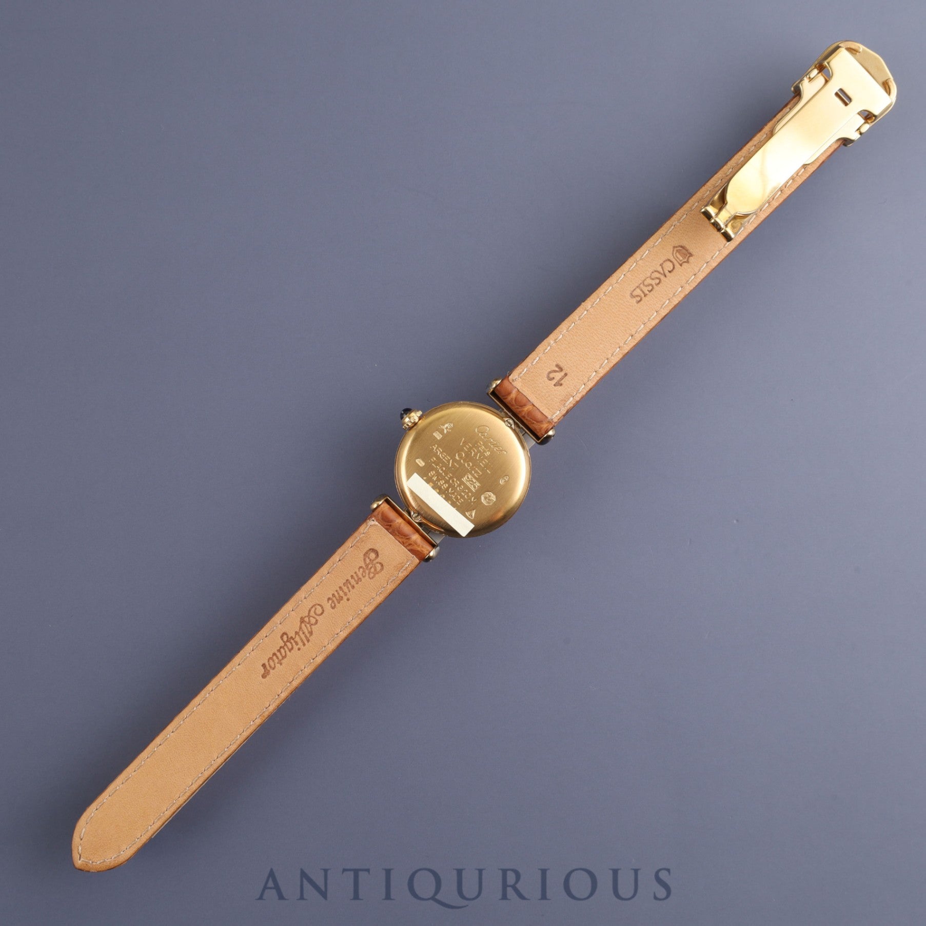 カルティエ マストコリゼ 590002 クォーツ Cal.90.06 SV925 革 純正Dバックル(GP) サイドトリニティ文字盤 オーバーホール済み