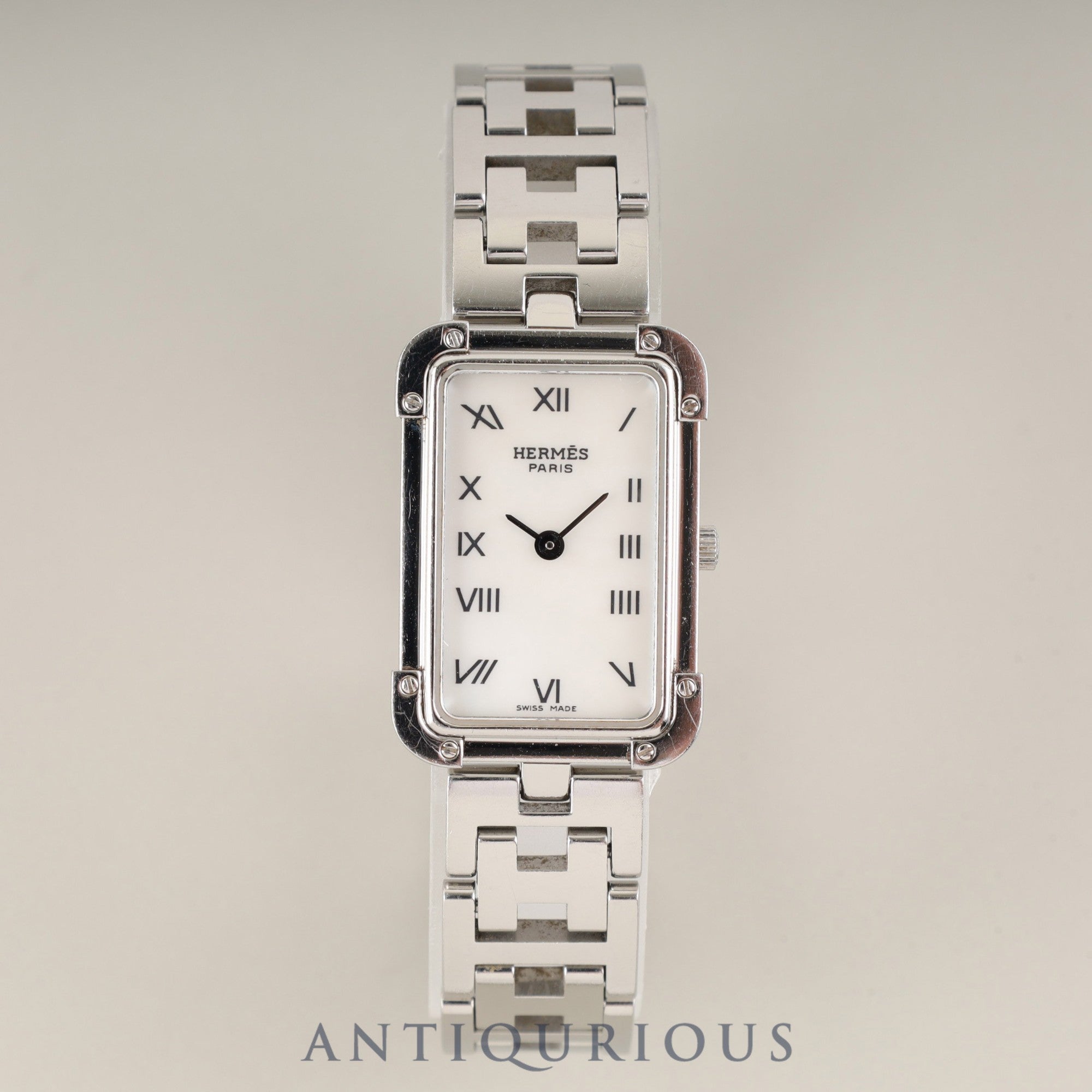 Hermès Cloajour CR2.210 Quartz Cal.976.001 Stainless Steel White Shell Dial Overhauled