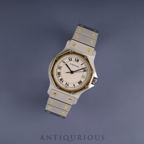Cartier Santos Octagon LM W2001583 / 187902 Quartz Cal.687 SS/YG SS/YG Ivory Roman Dial Overhauled