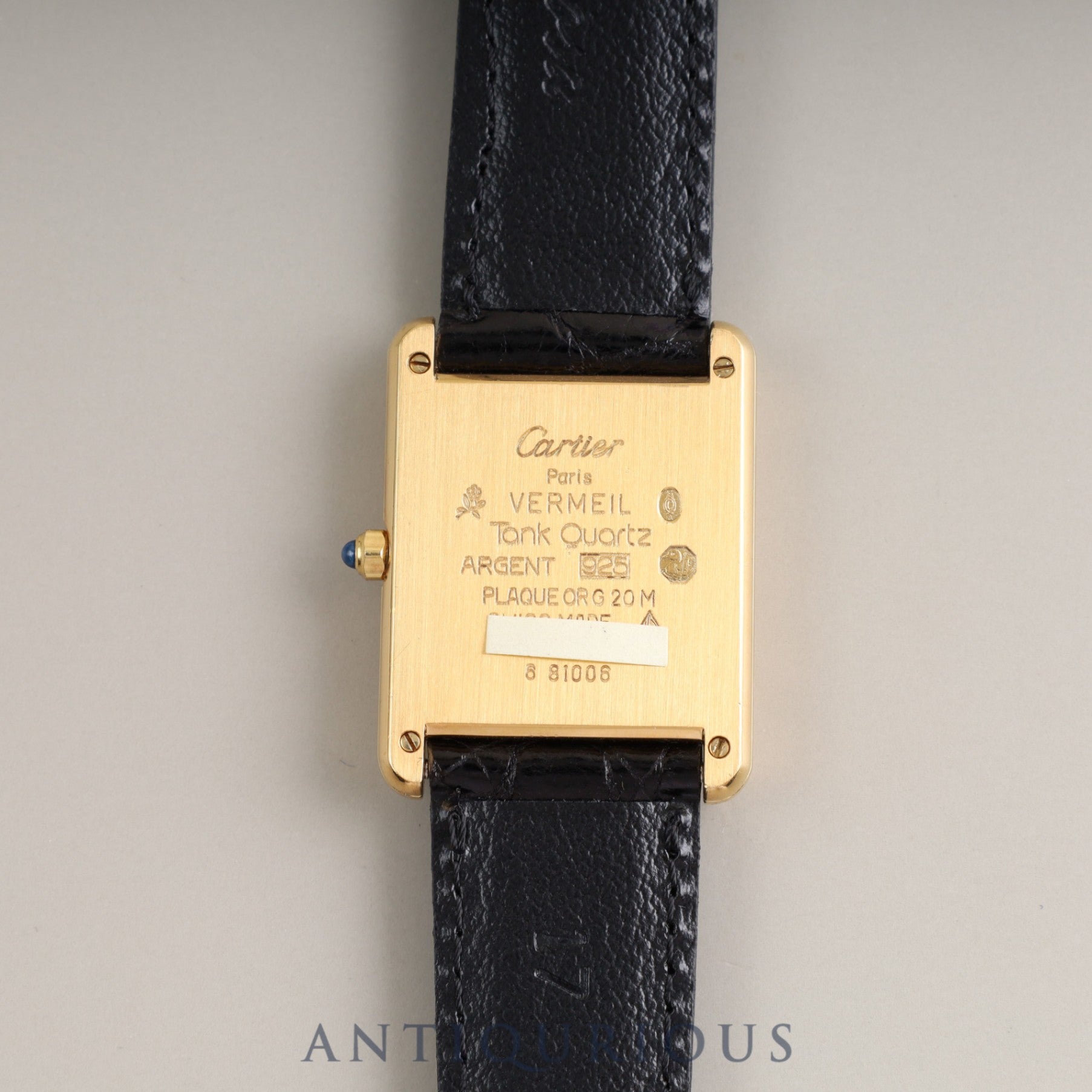 Cartier Must Tank LM QZ 6 81006 SV925 Black Onyx Dial