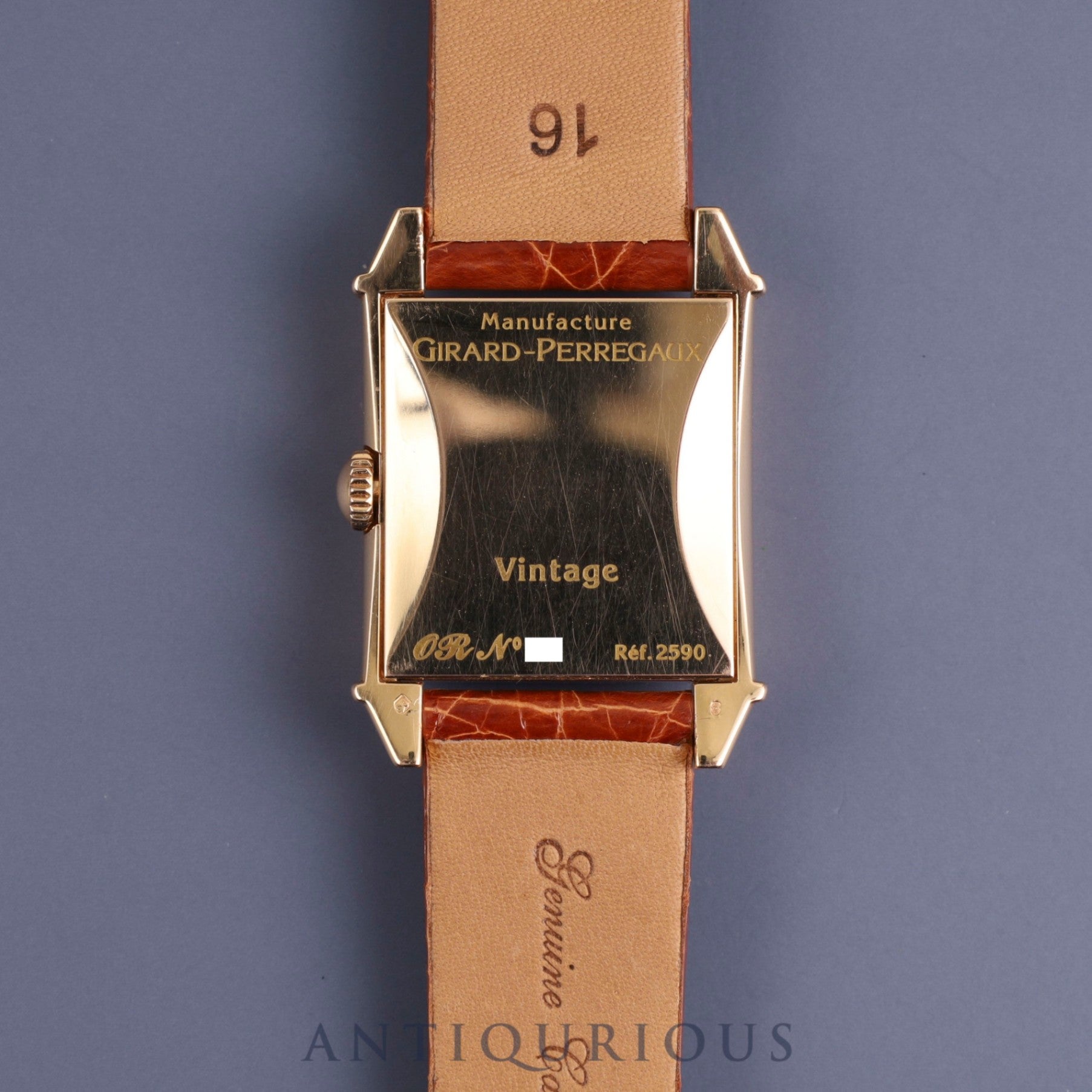 Girard-Perregaux Vintage 1945 2590 Manual winding Cal.2409 YG Leather Genuine buckle (750) Champagne Arabic dial Overhauled