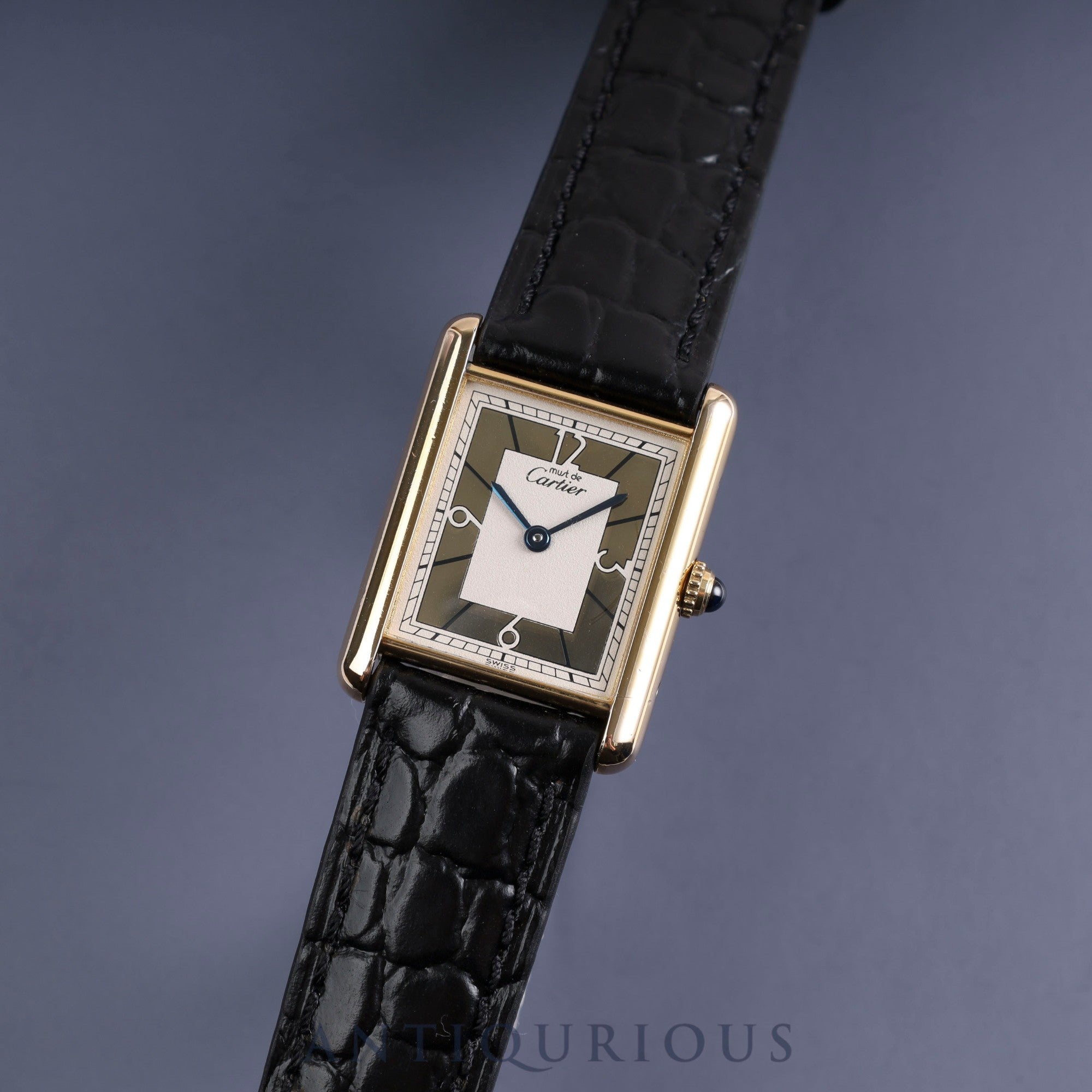 Cartier Must Tank LM QZ 500 pieces limited edition 1615 SV925 leather Arabic dial with box