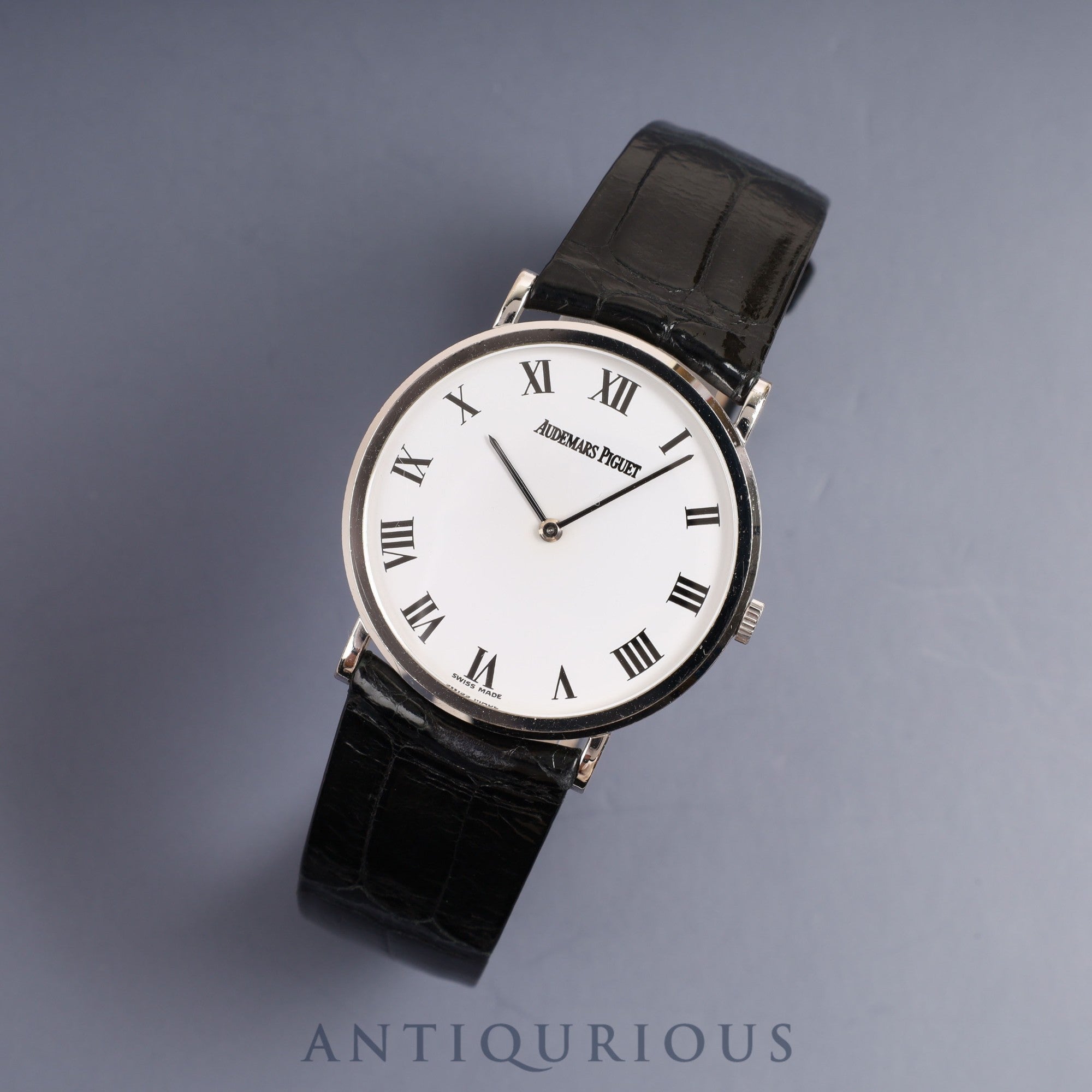 オーデマ・ピゲ エクストラフラット 手巻き Cal.2080 WG 革 純正尾錠(750) ホワイト文字盤 31.6mm