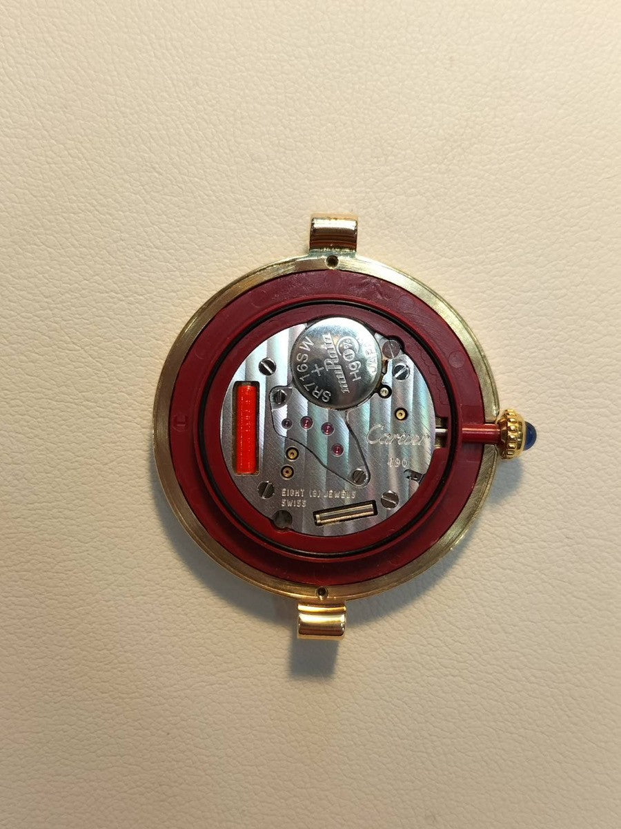 Cartier Must Vendome VLC LM W1009754 / 1861 Quartz Cal.690 SV925 Leather Genuine Buckle (GP) Gold Jump Arabic CC Dial Overhauled