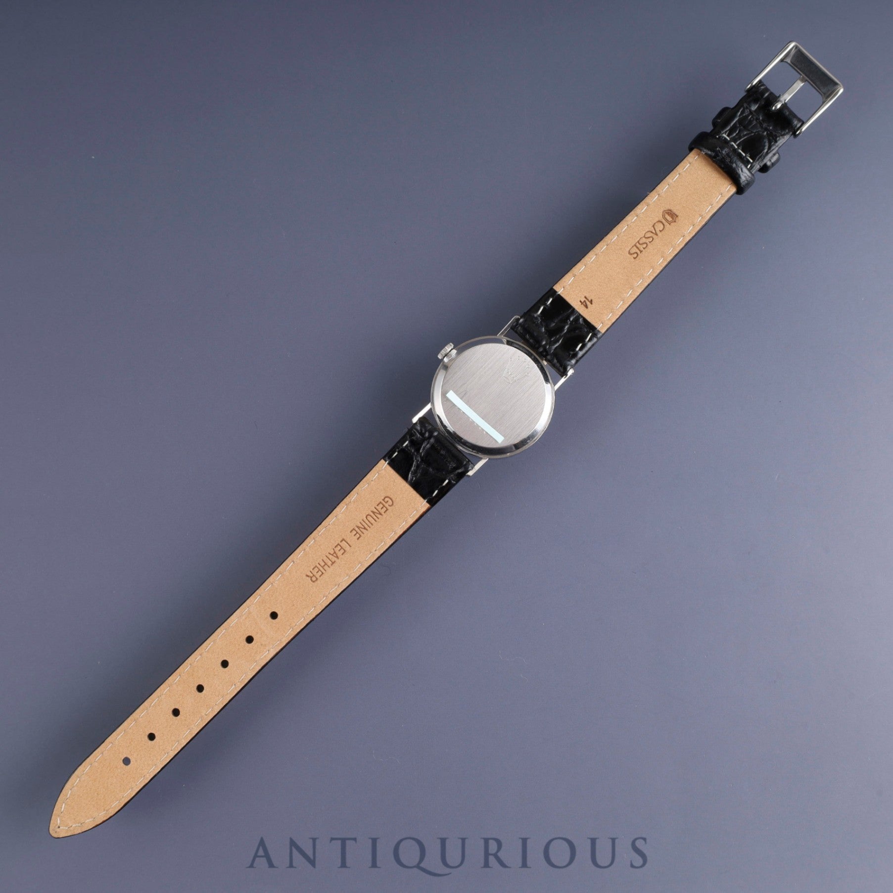 ロレックス チェリーニ 3810 手巻き Cal.1600 750WG 革 社外尾錠(SS)グレー文字盤 24mm 3番台(1971年)オーバーホール済み