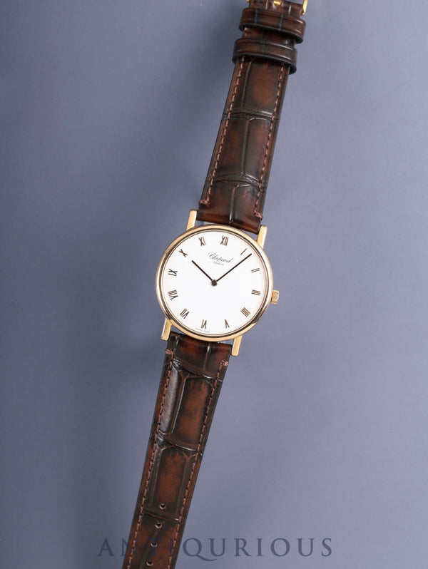 ショパール クラシック 163154-5001 手巻き Cal.7001(ETA) 750PG 革 純正ピンバックル(GP) ホワイトローマン文字盤 証明書(日付無記載)オーバーホール済み