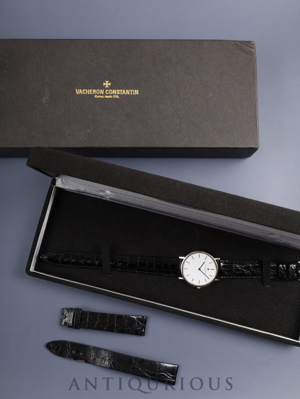 Vacheron Constantin Essential 33051 / 000G Manual Winding Cal.1003/2 750WG Leather Watch with Genuine Pin Buckle (750WG) White Dial Box Overhauled