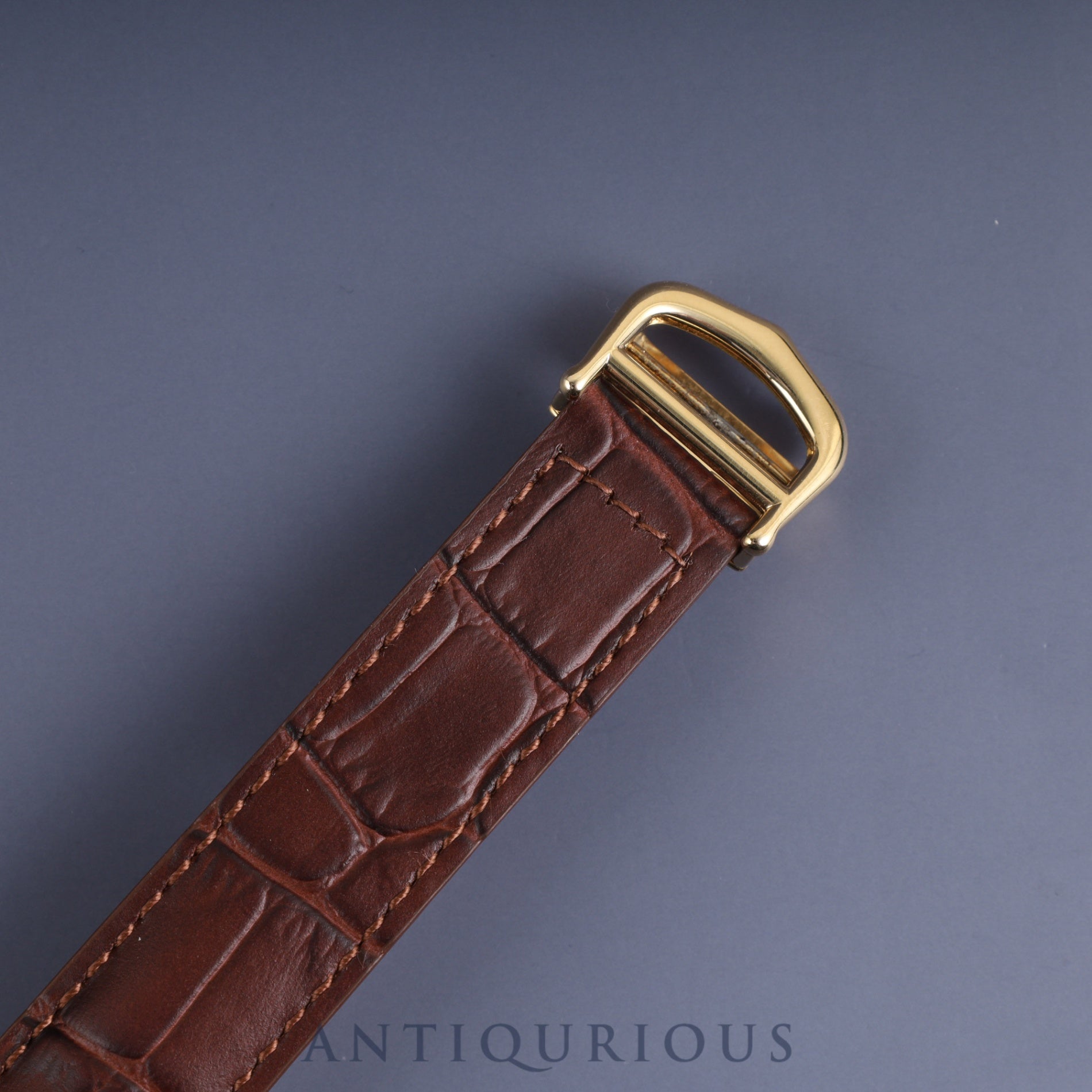 CARTIER MUST TANK LM 1615 Quartz Cal.90 SV925 Leather Genuine D-buckle (GP) Trinity dial Overhauled