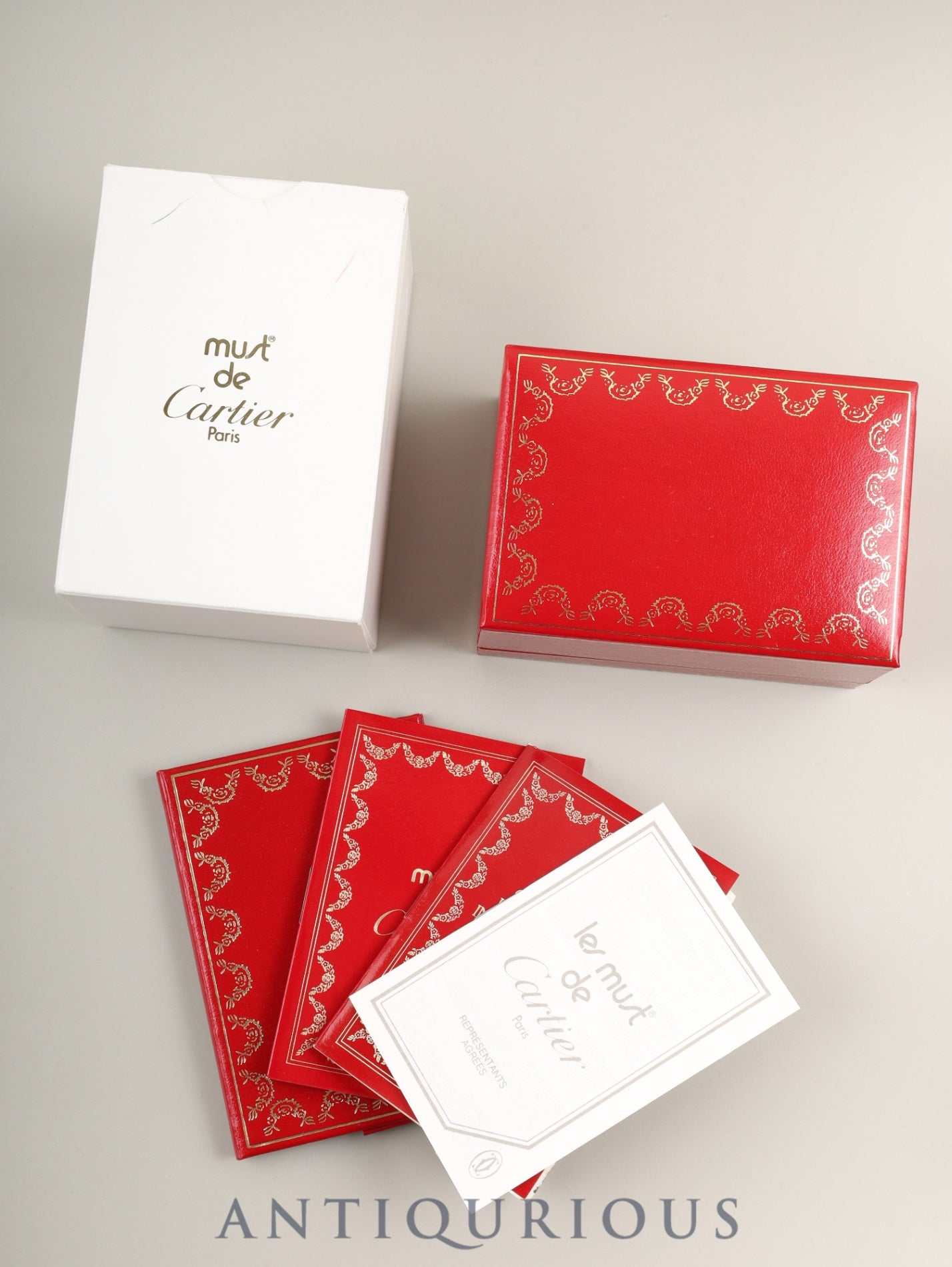 カルティエ マストコリゼ W1000653 / 590002 クォーツ SV925 革 純正尾錠(GP) アイボリーローマン文字盤 箱 冊子 保証書(1990年) カルティエブティックにてコンプリートサービス済み