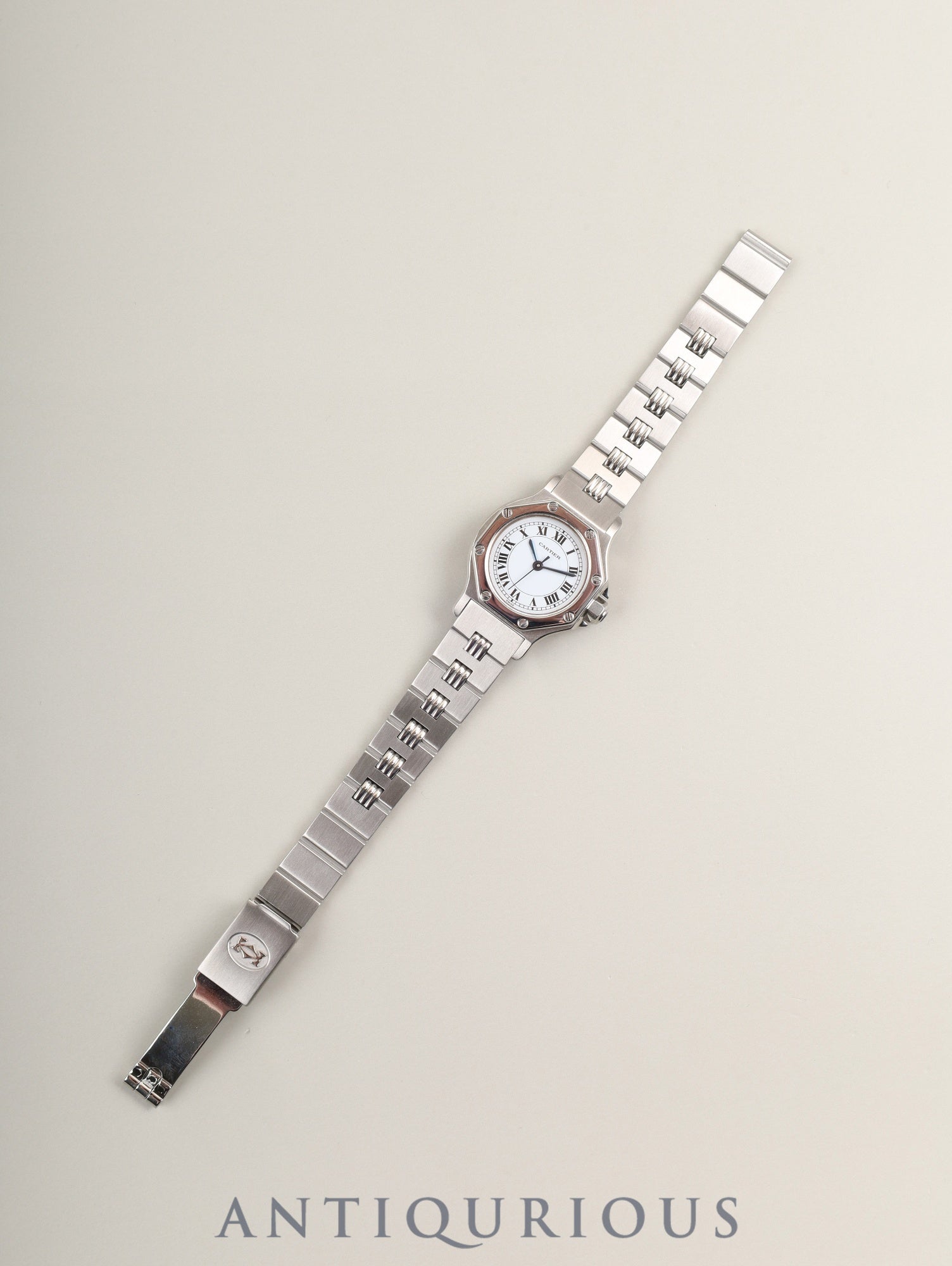 カルティエ サントス オクタゴン SM 0906 自動巻き Cal.ETA2670 SS SS ホワイトローマン文字盤 オーバーホール済み