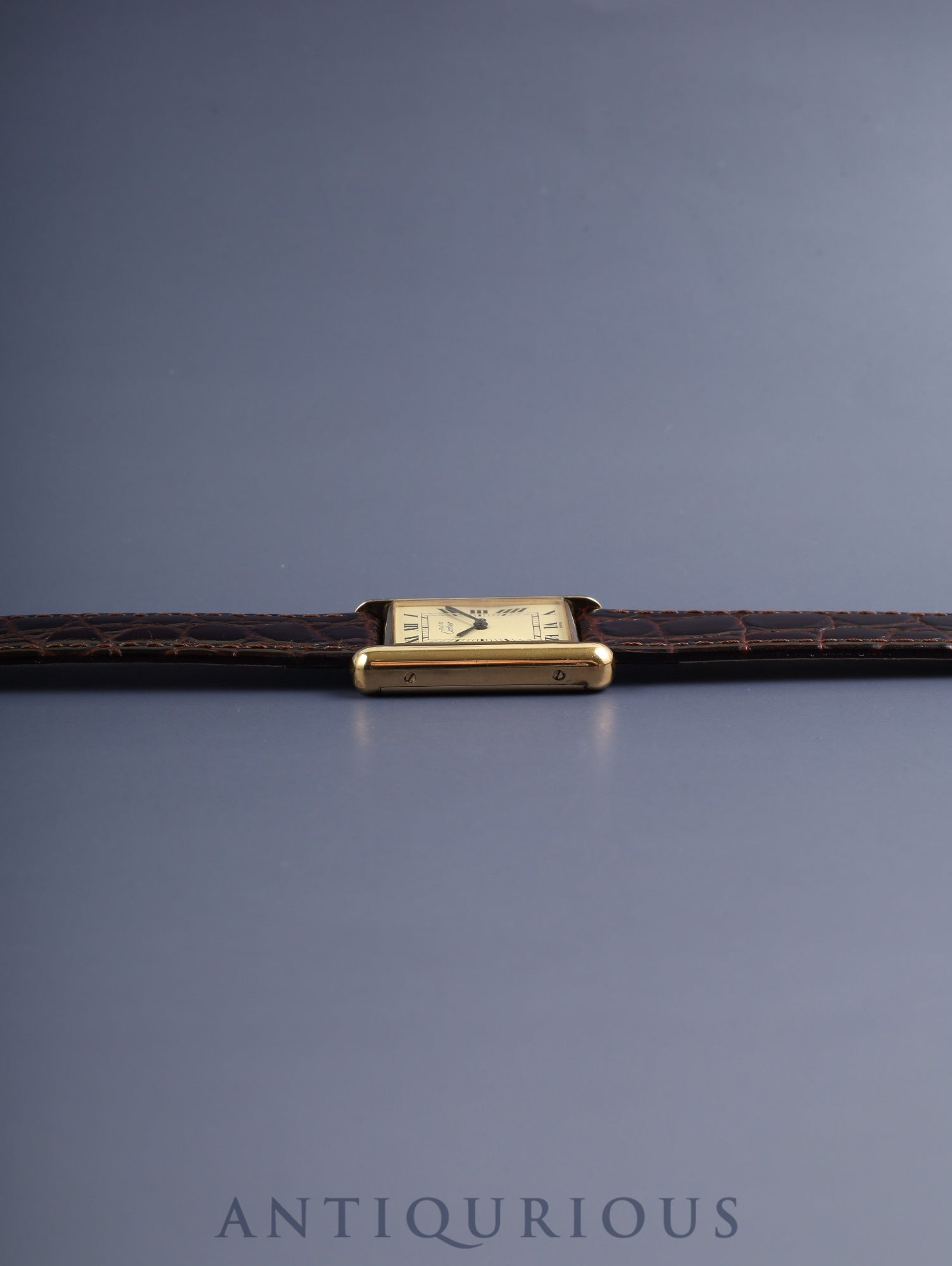 カルティエ マストタンク LM 手巻き Cal.78-1 SV925 革 純正尾錠(GP)アイボリーローマン文字盤(SWISS表記)オーバーホール済み