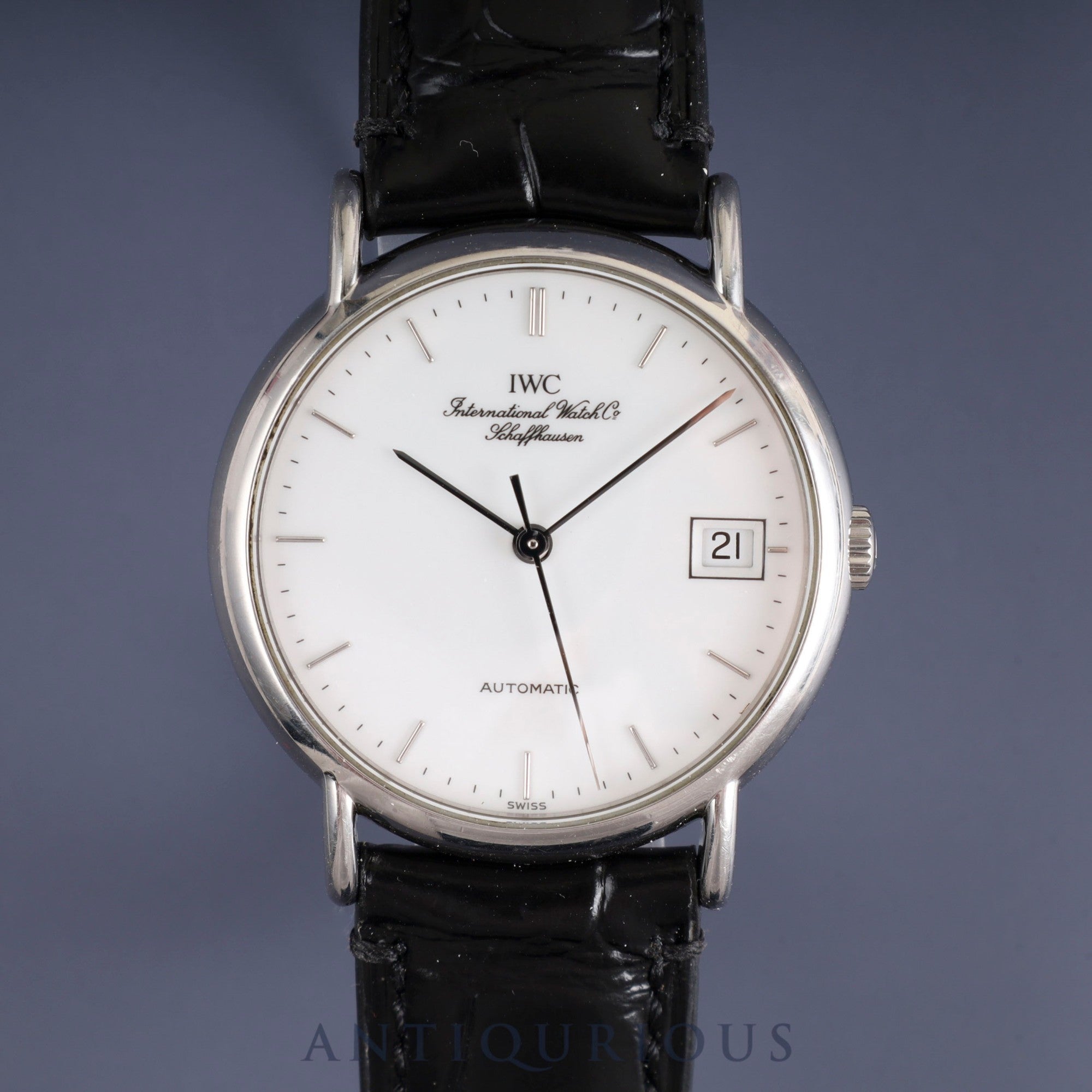 IWC Portofino IW351320 Automatic Cal.37521 SS Leather Genuine Buckle (SS) White Dial Warranty (2000) Overhauled IWC
