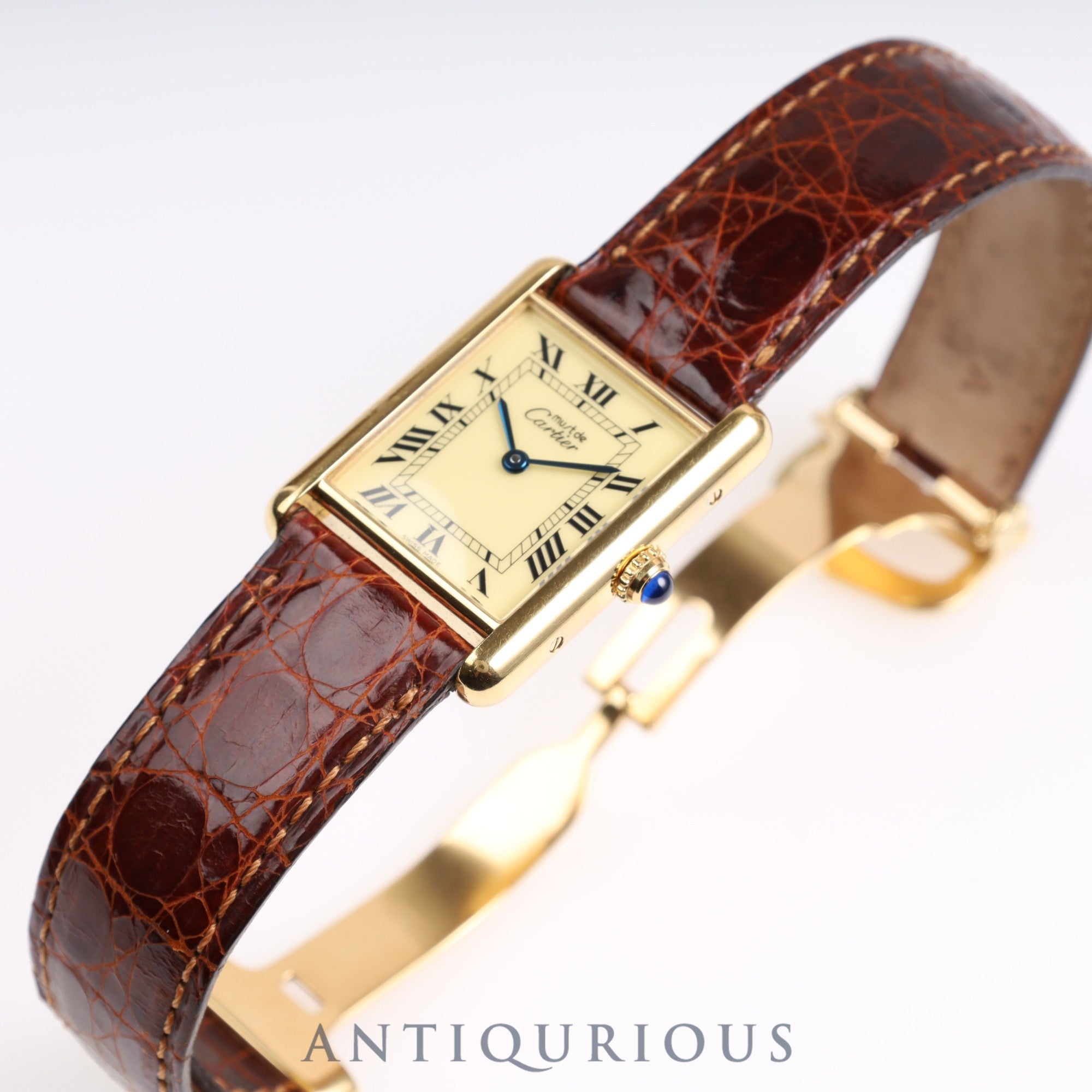 Cartier Must Tank LM Quartz 1615 Ivory Dial Box Complete Service