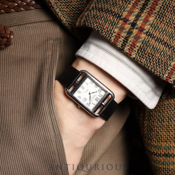 Hermès Cape Cod CC1.710 Automatic Watch, Stainless Steel Leather, Genuine Stainless Steel Buckle, Silver Arabic Dial, Overhauled