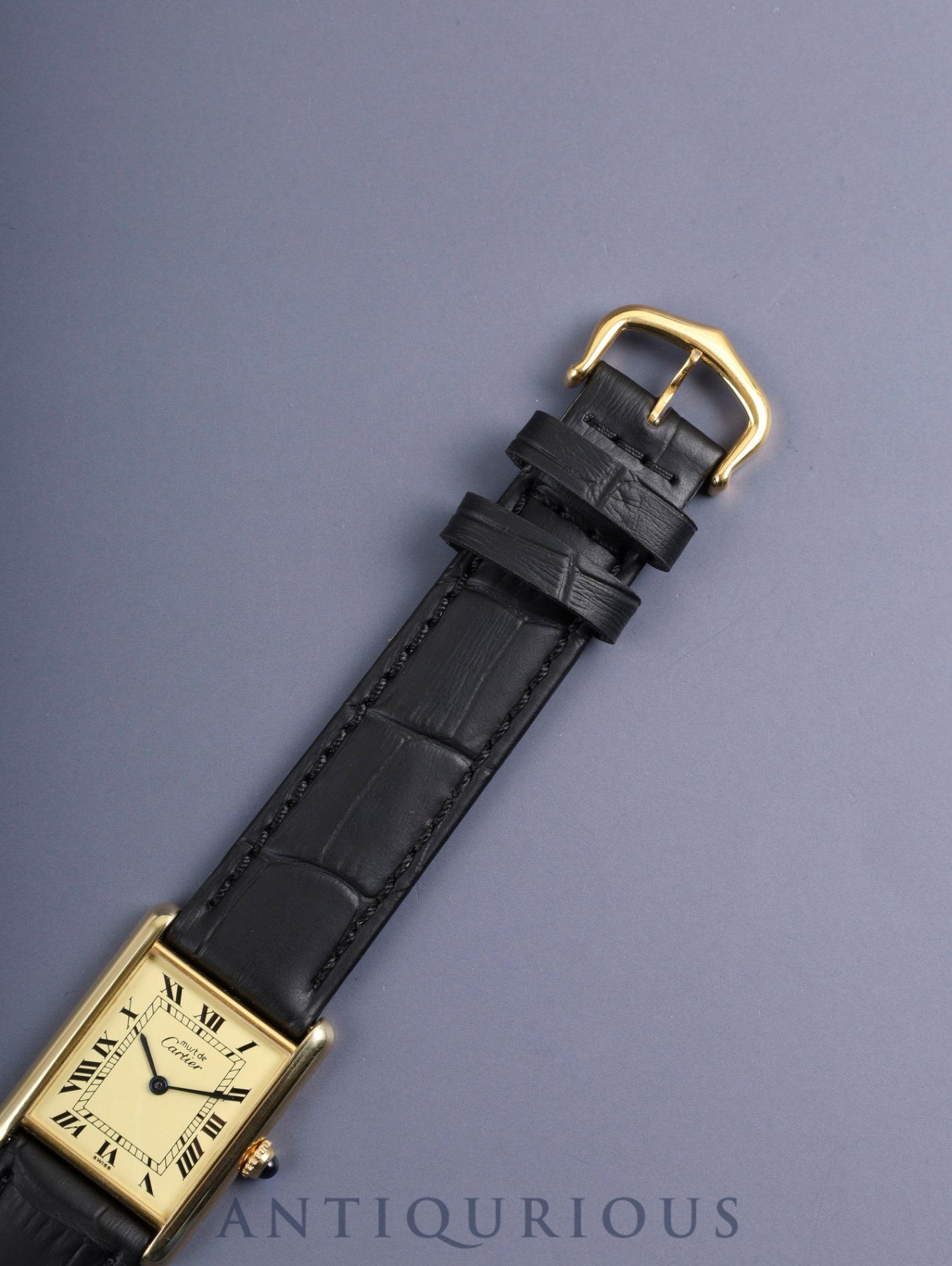 カルティエ マストタンク LM W1002753 / 590005 クォーツ Cal.90 SV925 革 純正尾錠(GP)アイボリーローマン文字盤(SWISS表記) オーバーホール済み