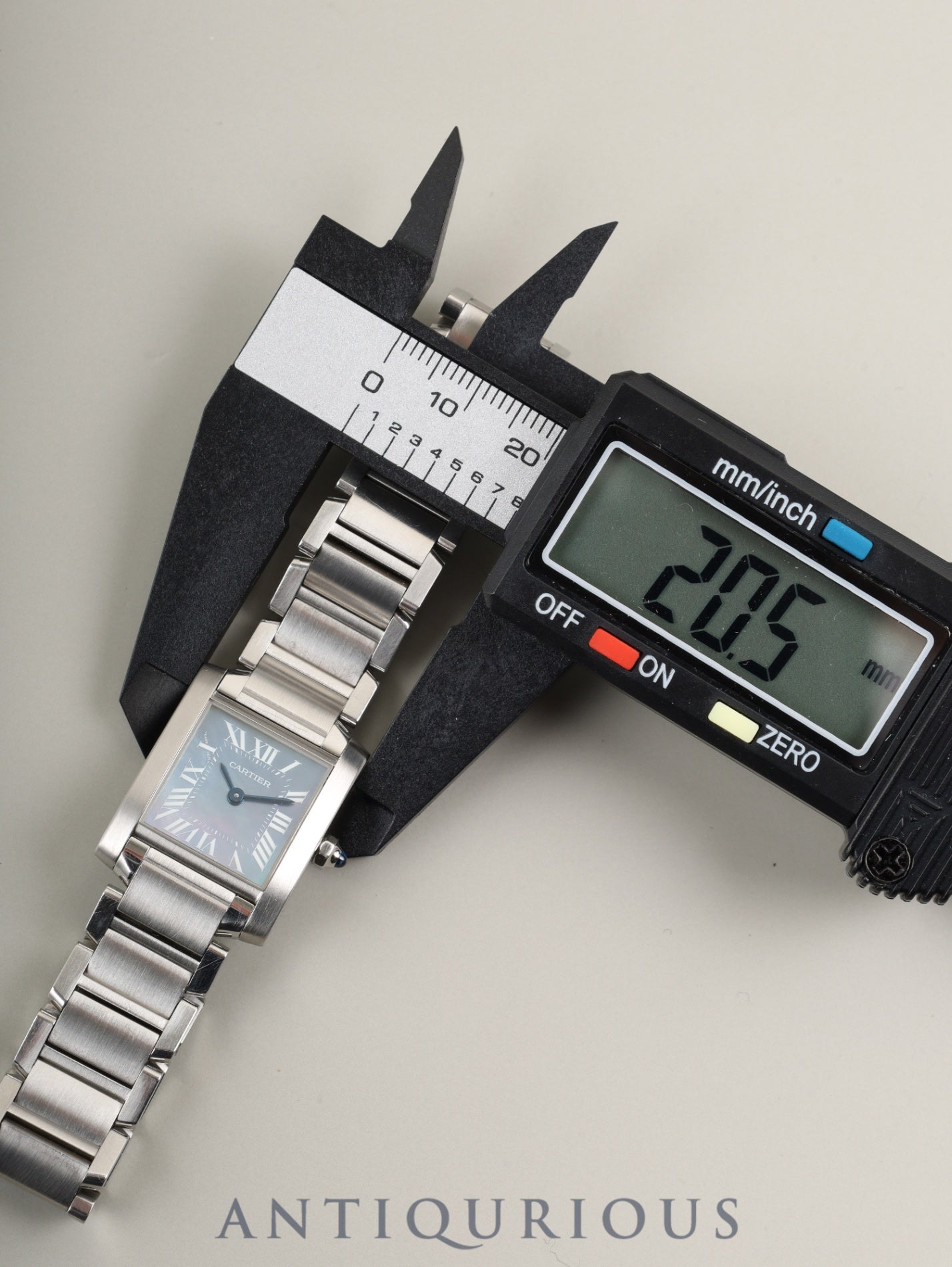 カルティエ タンクフランセーズ SM W51034Q3 / 2384 クォーツ Cal.057 SS SS ブルーシェル文字盤 オーバーホール済み