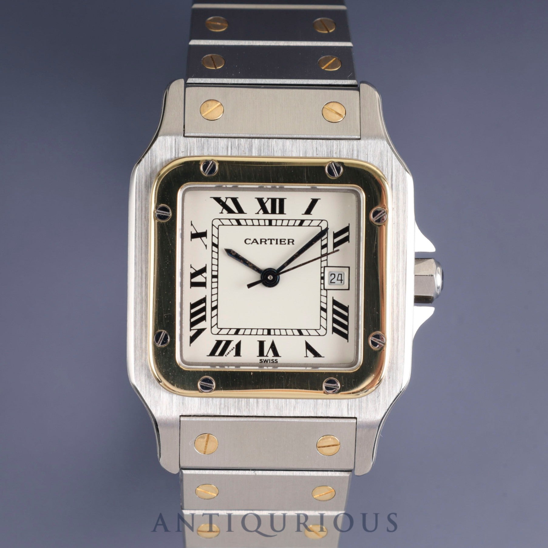 カルティエ サントス ガルベ LM 1172961 自動巻き SS/YG SS/YG ホワイトローマン文字盤 オーバーホール済み