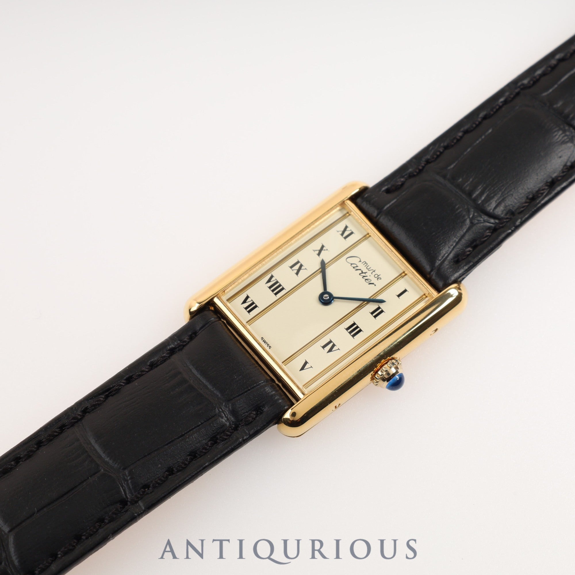 Cartier Must Tank LM QZ Straight Roman Newly Refurbished