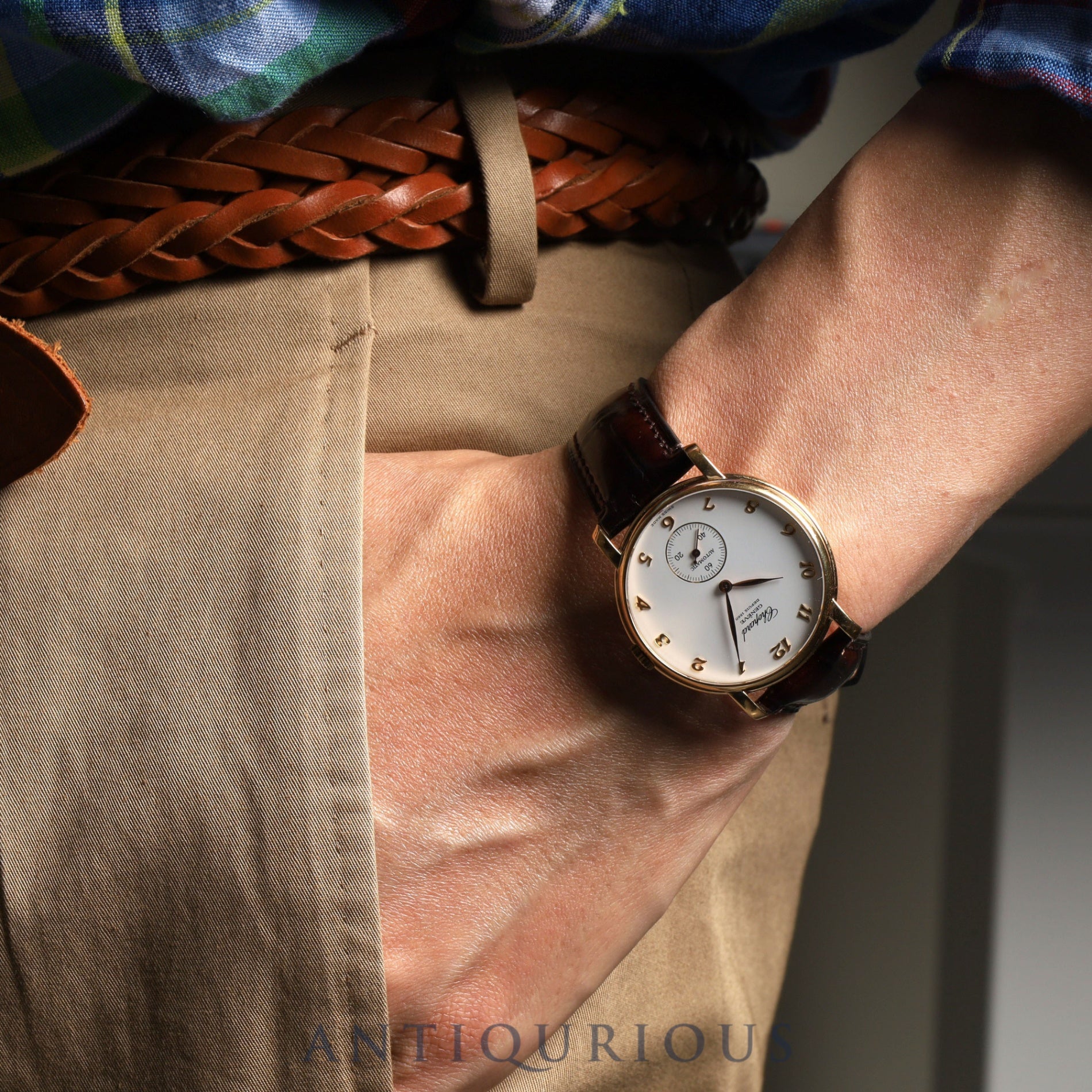 Chopard Classic 16/1229 135th Anniversary Model Automatic Cal.11.60 YG Leather Genuine Buckle (750) White Dial