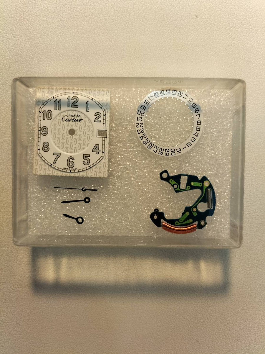 Cartier Must Tank GM (XL) 2414 Quartz Caliber 87 SV925 Leather Strap with Genuine D-Clock Buckle (Stainless Steel) Telephone Arabic Dial Overhauled