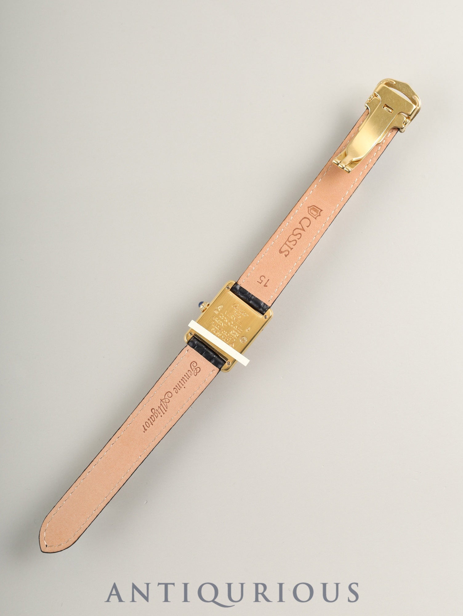 カルティエ マストタンク SM W1008354 / 5057001 クォーツ Cal.057 SV925 革 純正Dバックル(GP)飛びアラビア文字盤(SWISS表記)箱 オーバーホール済み 新品仕上げ済み