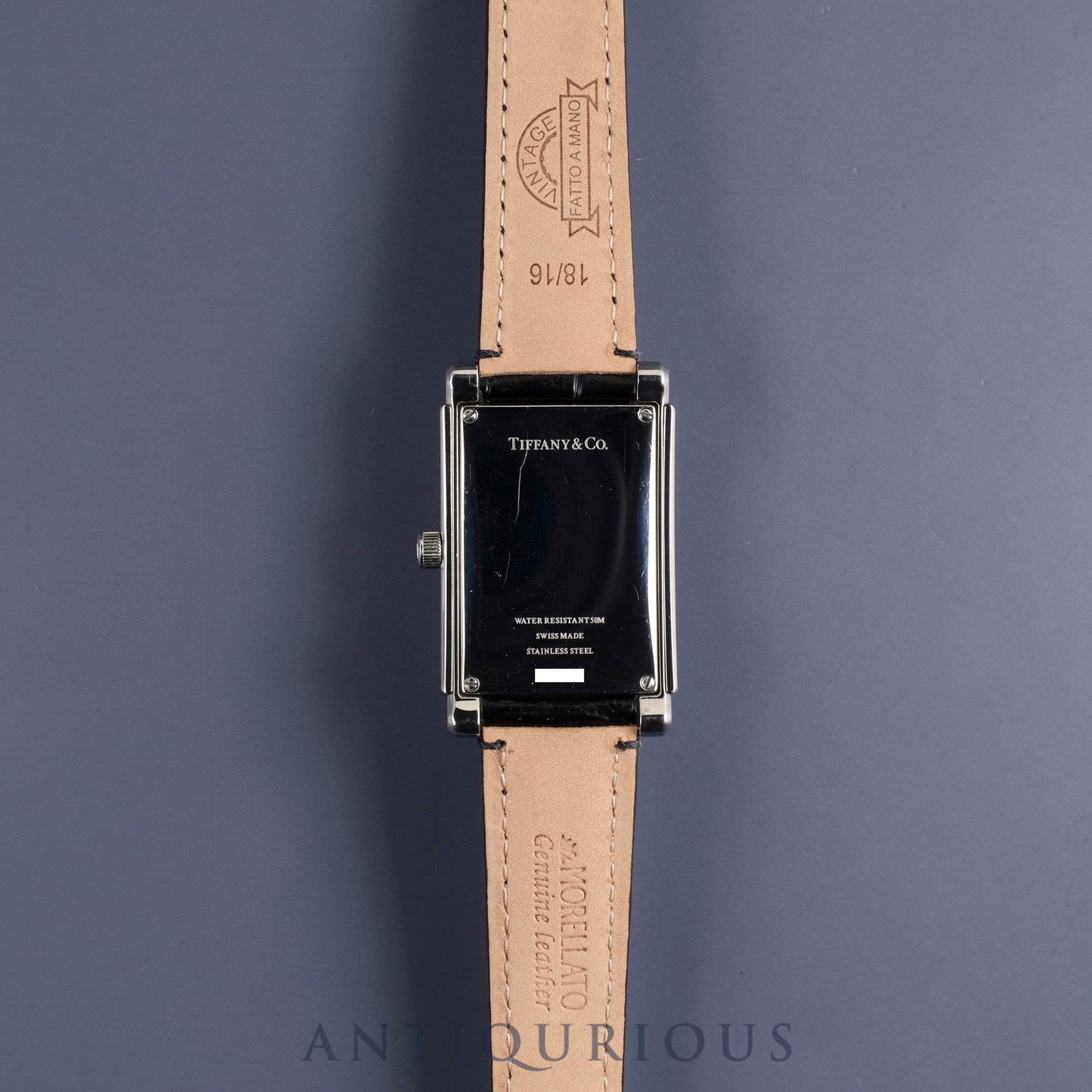 ティファニー グランドスモールセコンド Z0030.13.10A21A40A クォーツ Cal.980.163 SS 革 純正尾錠(SS)ホワイト文字盤 箱 保証書(2018年) オーバーホール済み