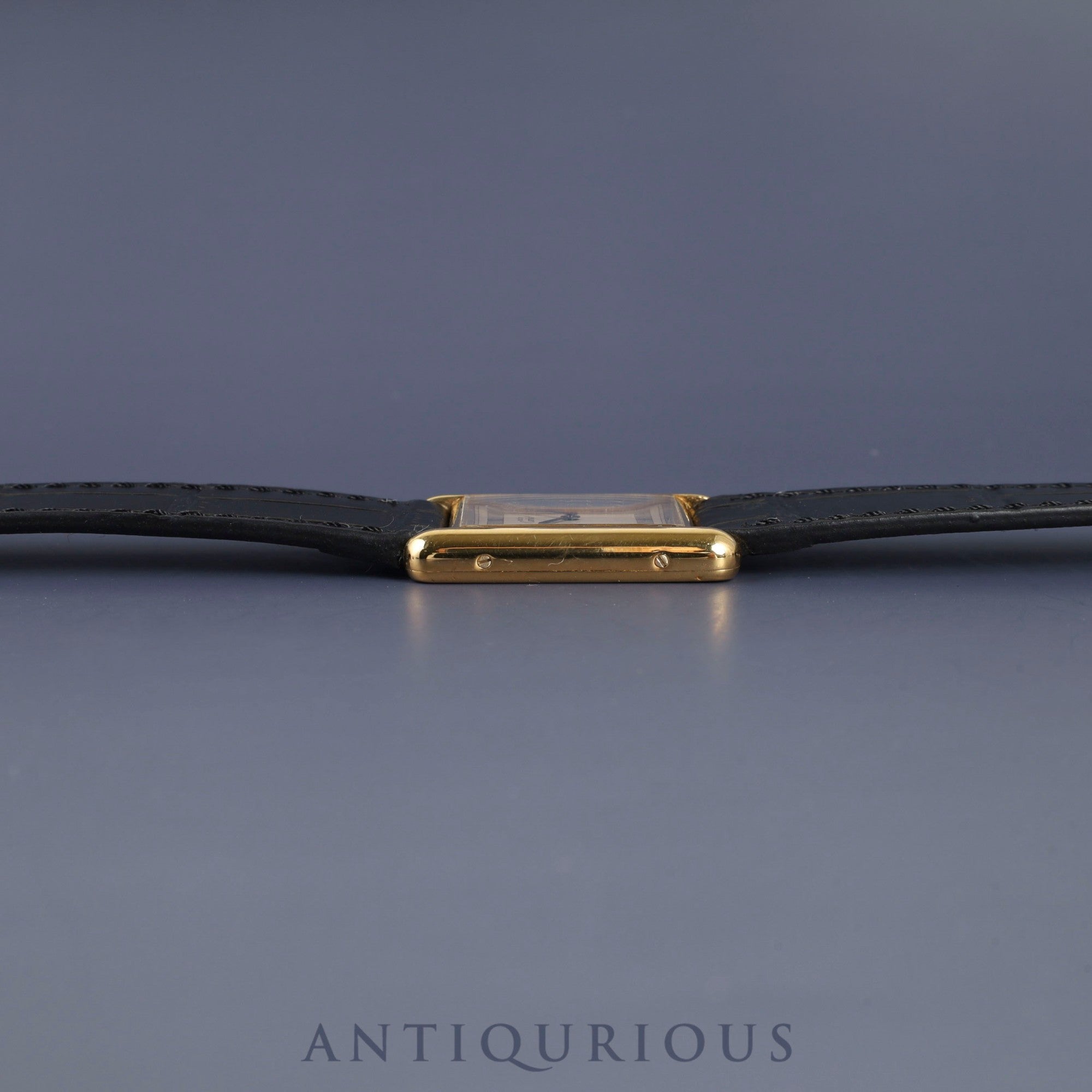 カルティエ マストタンク LM 6 81006 クォーツ Cal.81 SV925 革 純正尾錠(GP) シルバー飛びローマン文字盤(SWISS表記) オーバーホール済み