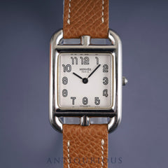 エルメス ケープコッド CC1.210 クォーツ Cal.976.001 SS 革 純正尾錠(SS)シルバーアラビア文字盤 純正革ベルト(□F刻印:2002年)オーバーホール済み