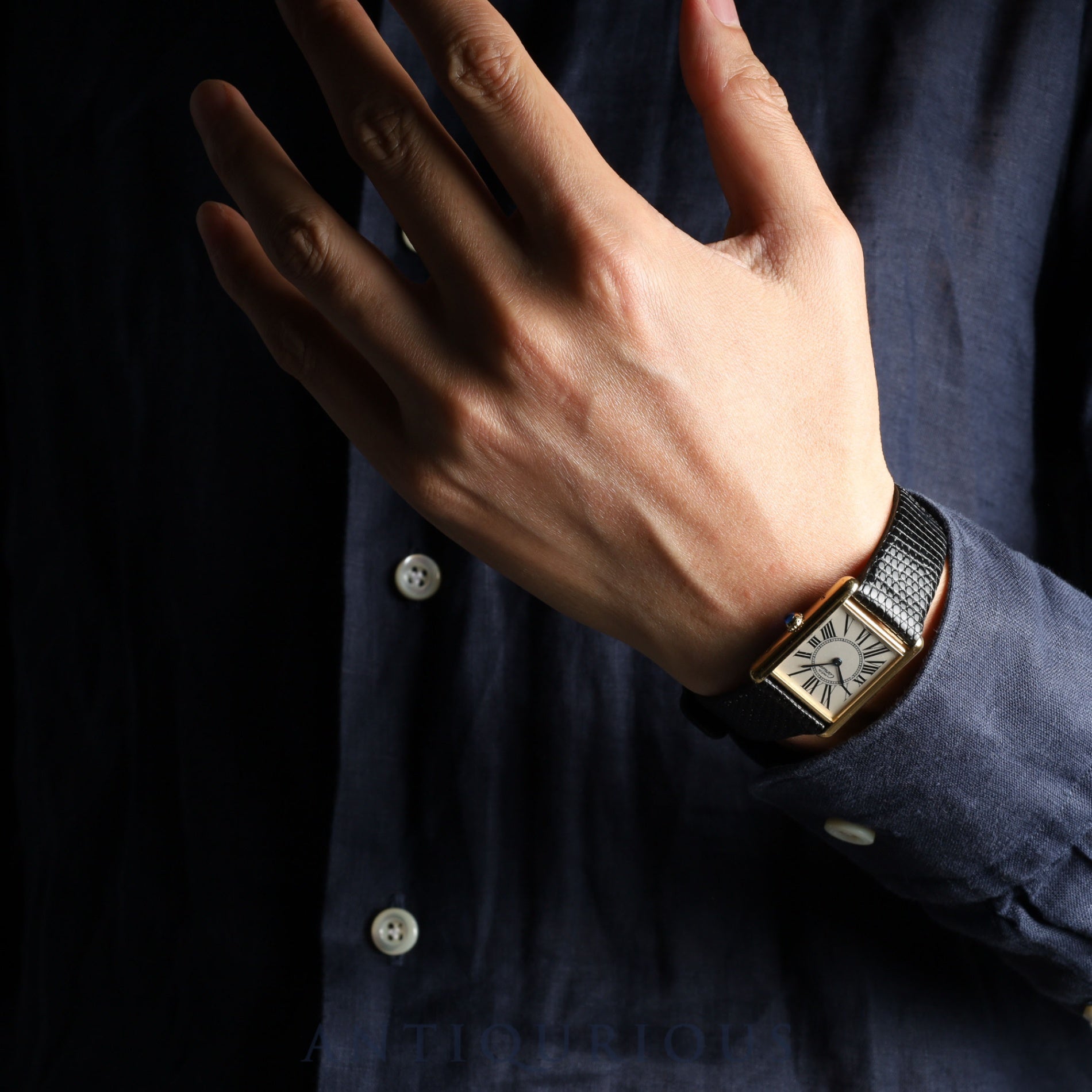 カルティエ マストタンク LM W1005654 / 590005 クォーツ Cal.690 SV925 革 純正尾錠(GP)オパラン文字盤 オーバーホール済み