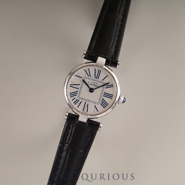 Cartier Must Vendome VLC SM W1007165 / 1850 Quartz Cal.90 SV925 Leather Genuine D-buckle (SS) Opalan dial Overhauled