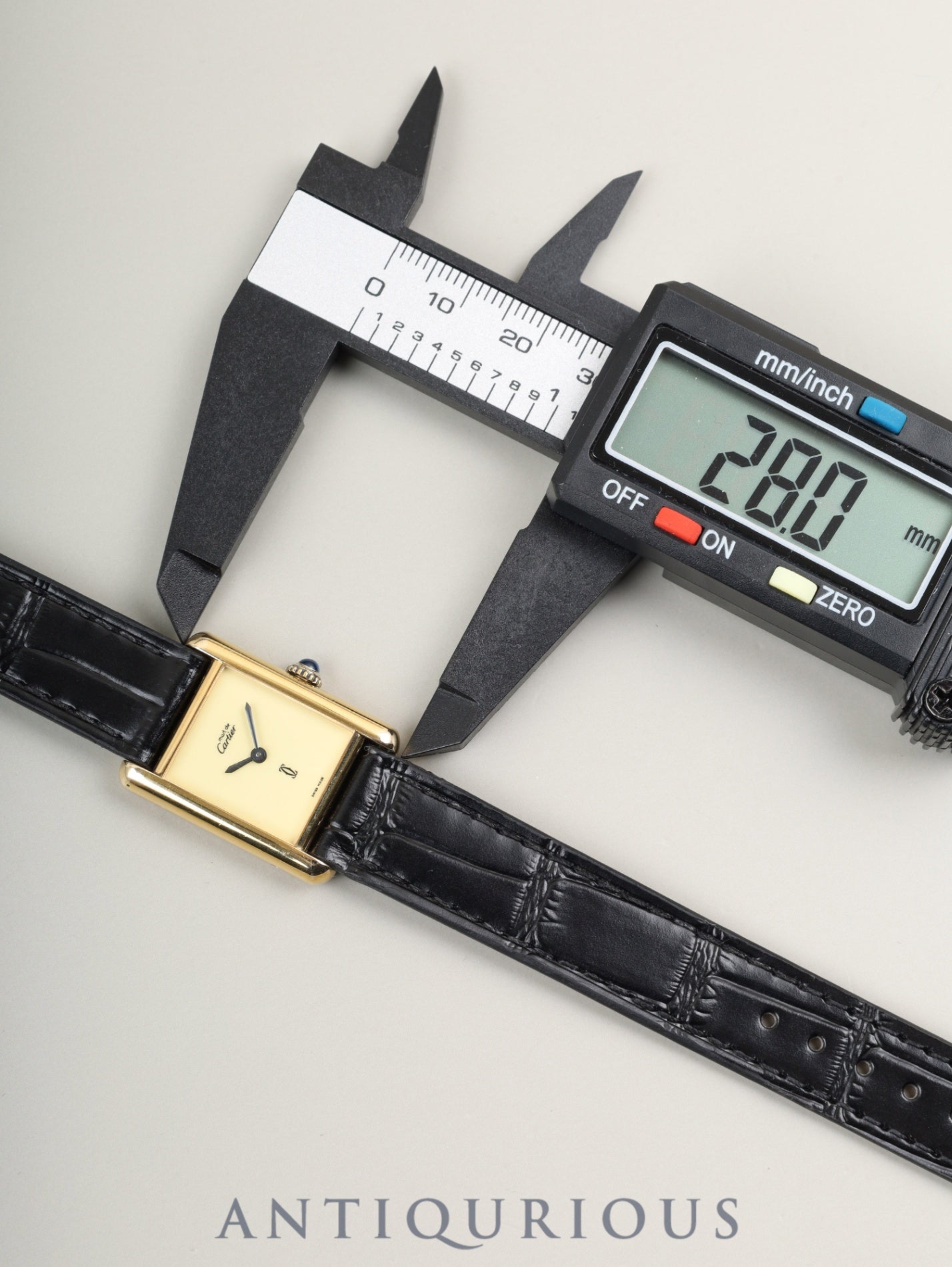 Cartier Must Tank SM Manual Winding Cal. 78-1 SV925 Leather Genuine Buckle (GP) Ivory Dial (SWISS MADE Marking) After-sales Service Overhauled at a Cartier Boutique