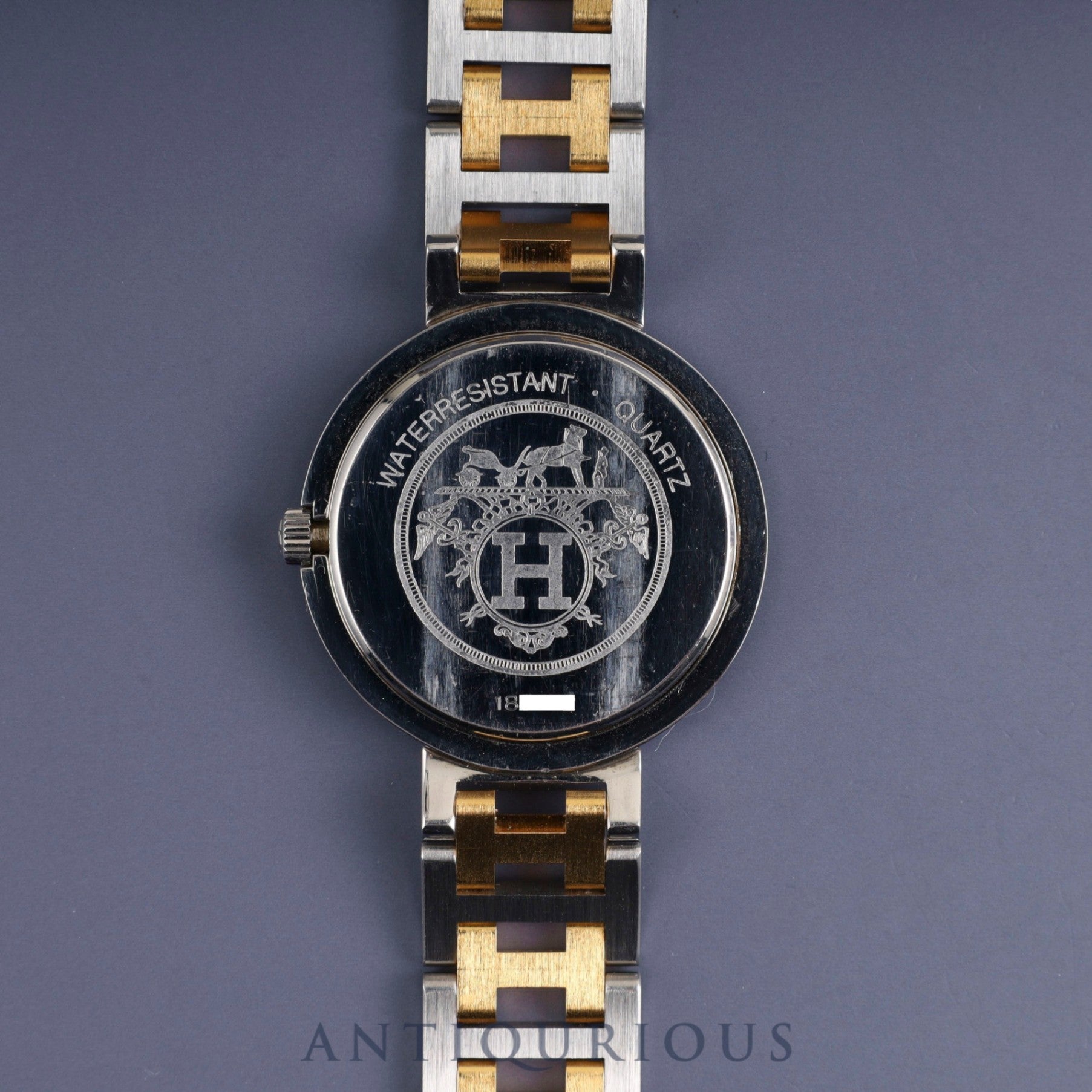 エルメス クリッパー 54.03 クォーツ SS/GP SS/GP アイボリー文字盤 タグ 保証書(無記名)オーバーホール済み