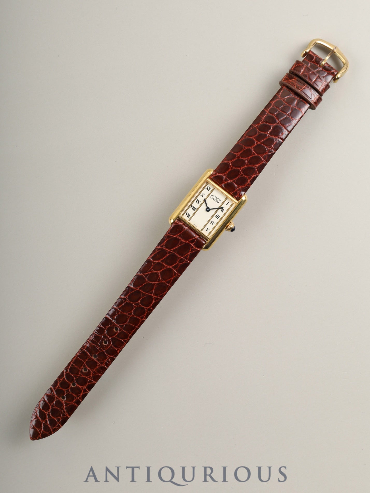 カルティエ マストタンク SM W1003053 / 5057001 クォーツ Cal.057 SV925 革 純正ピンバックル(GP)ストレートローマン文字盤(SWISS表記)箱 冊子 保証書(1991年) オーバーホール済み 新品仕上げ済み