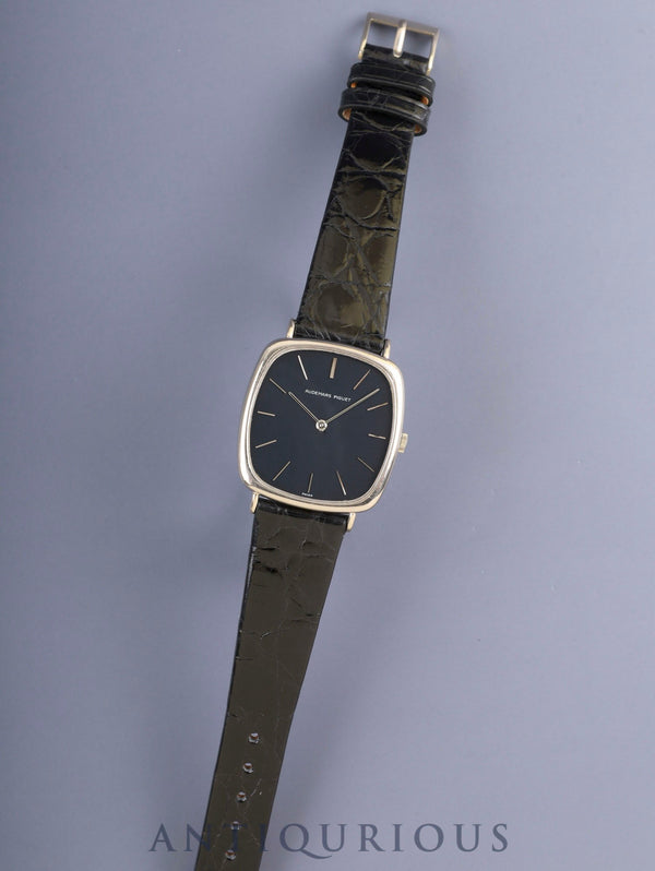 オーデマ・ピゲ スクエアケース 5410 手巻 Cal.2001/1A 750WG 革 純正ピンバックル(750WG)ネイビー文字盤 ケース 保証書(1976年)オーバーホール済み