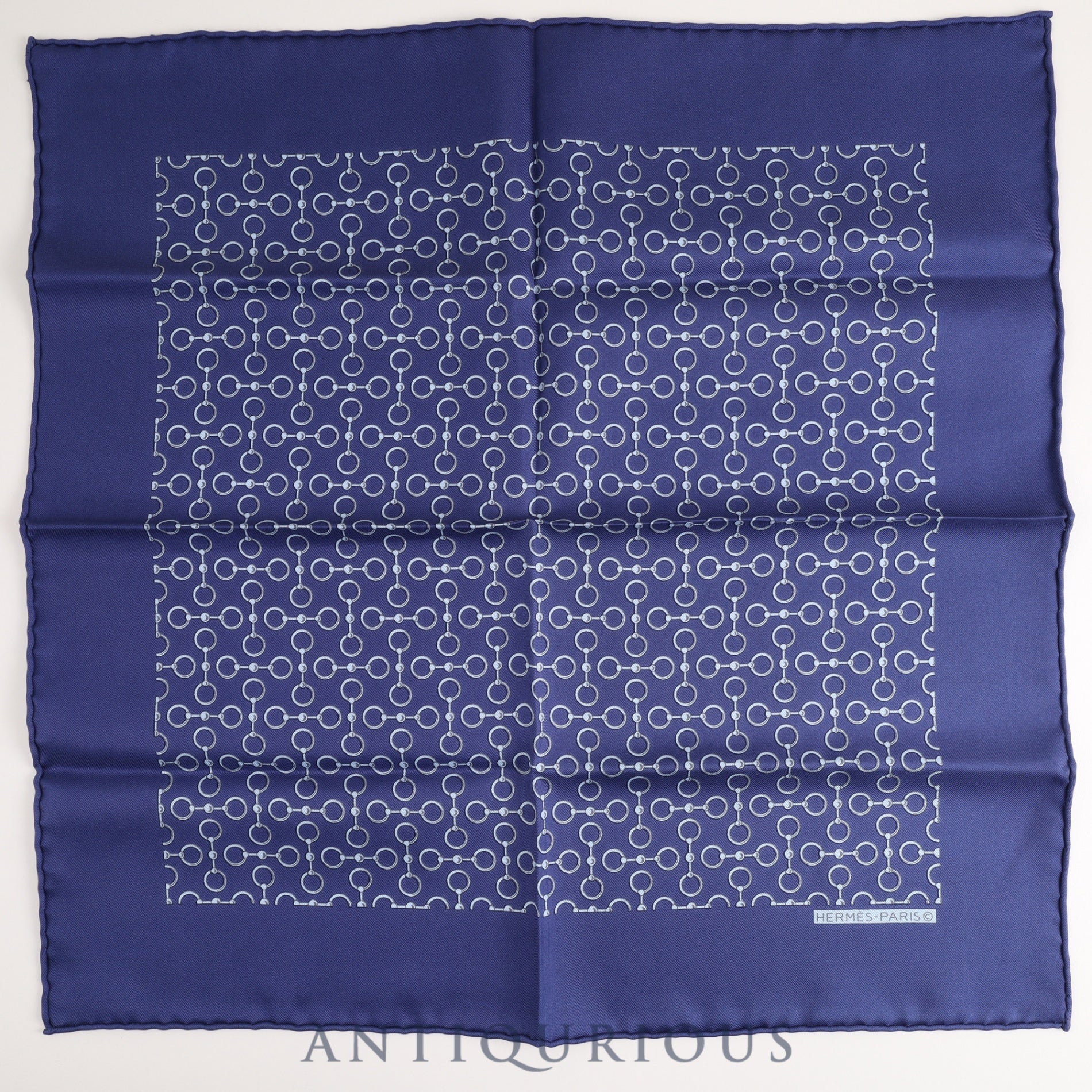 エルメス スカーフ カレ45 総柄 ブルー SILK100% | 東京銀座の 