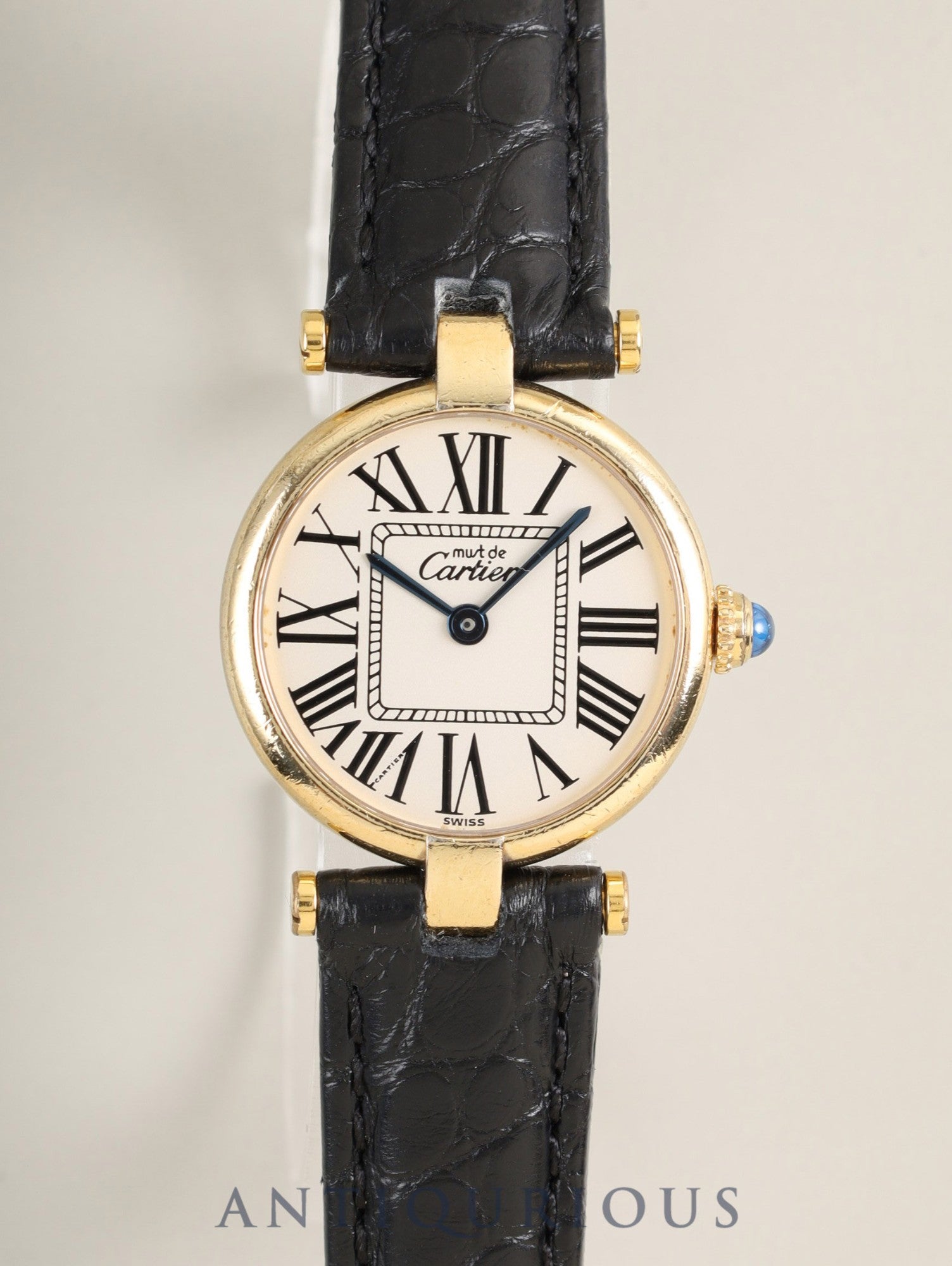Cartier Must Vendome VLC SM W1005354 / 590004 Quartz Cal.690 SV925 Leather Genuine Deployant Buckle (GP) Opaline Dial (SWISS marking) Overhauled